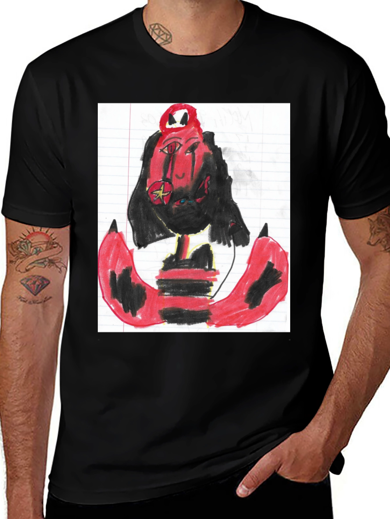 Variant 30 of Unique Graphic Tee - Red & Black Art Print