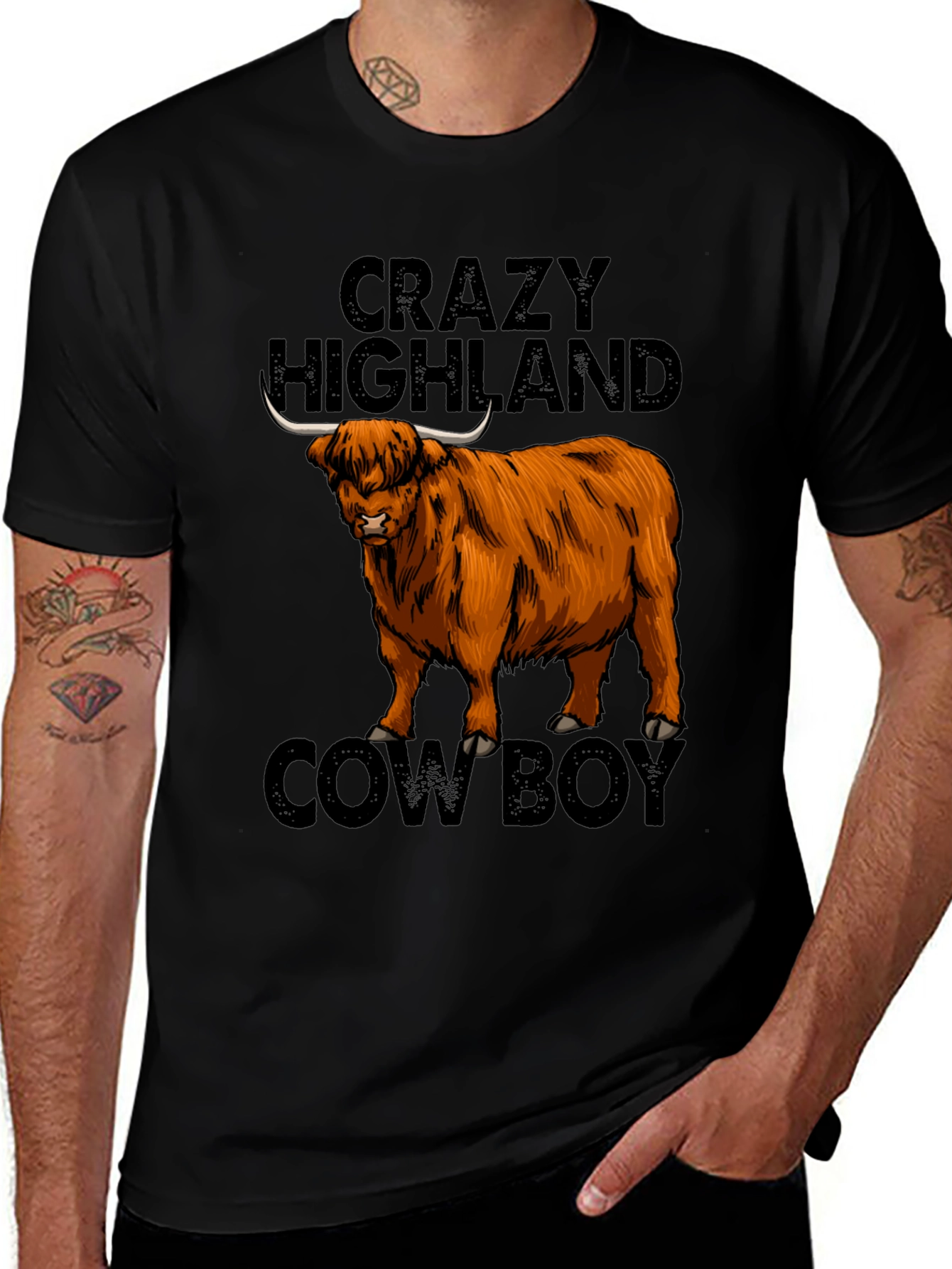 Variant 21 of Crazy Highland Cowboy Graphic T-Shirt