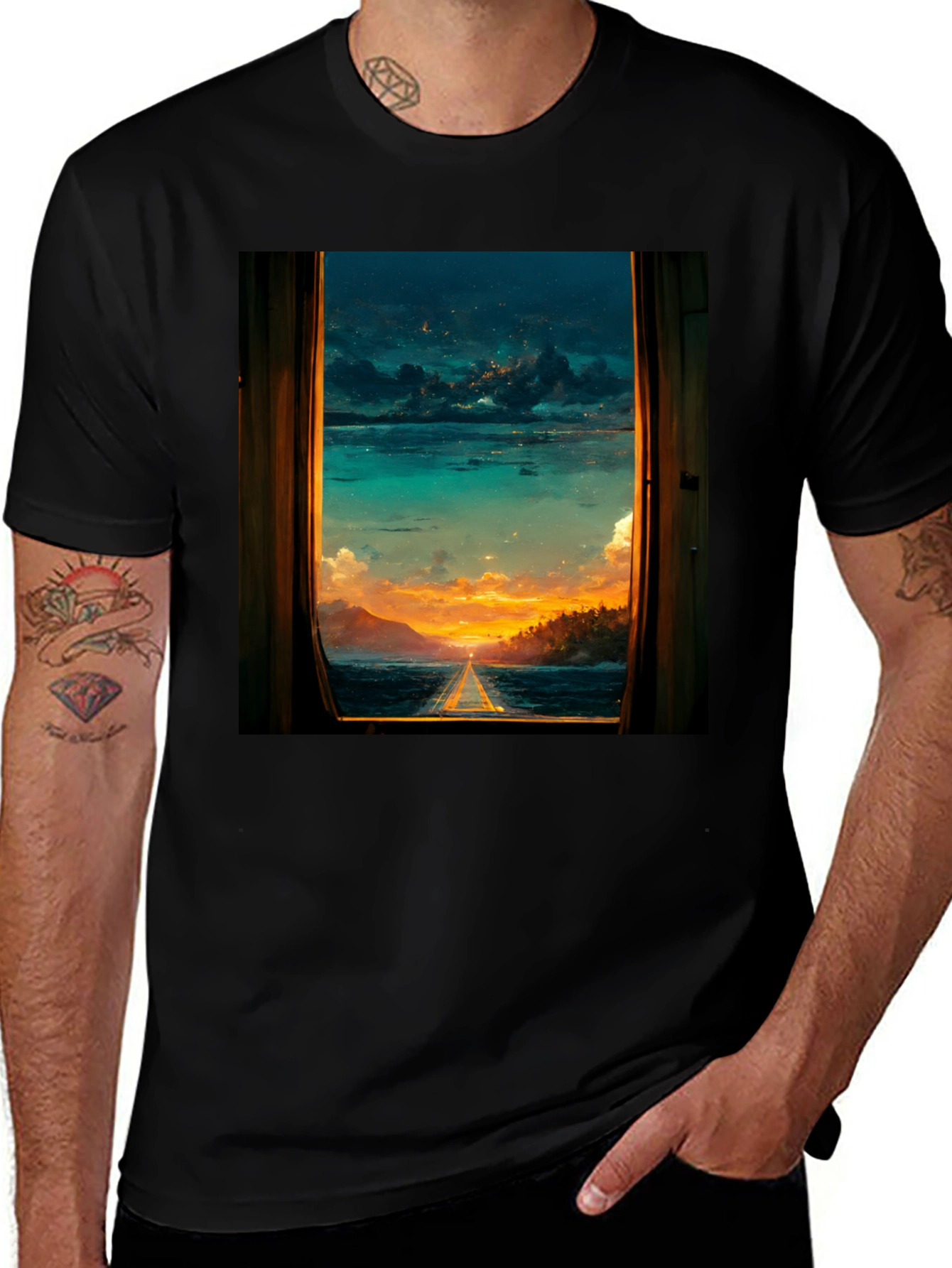 Variant 30 of Sunset Window View Graphic T-Shirt