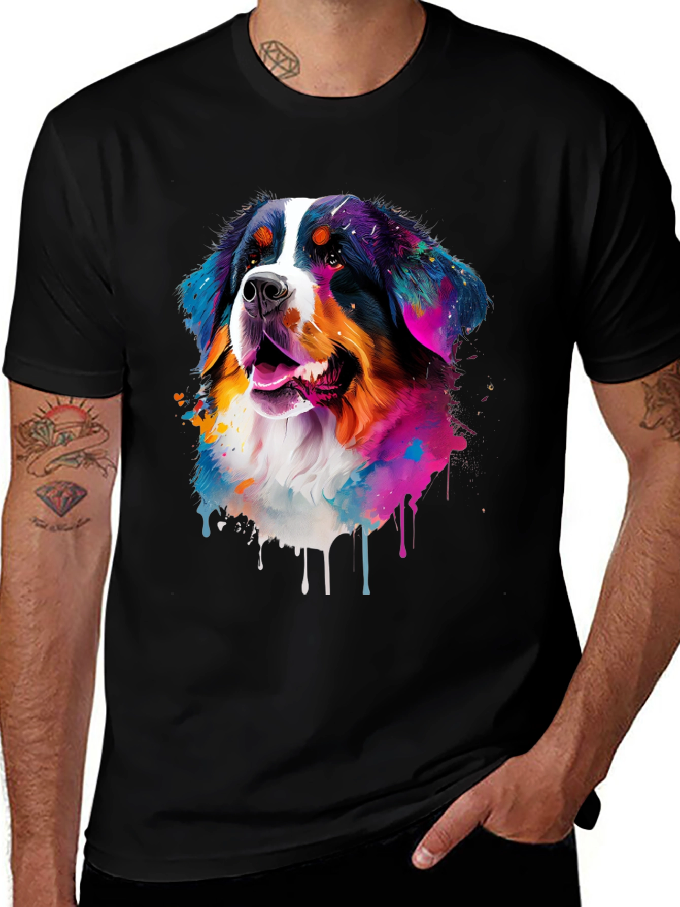 Variant 22 of Colorful Bernese Mountain Dog Graphic Tee