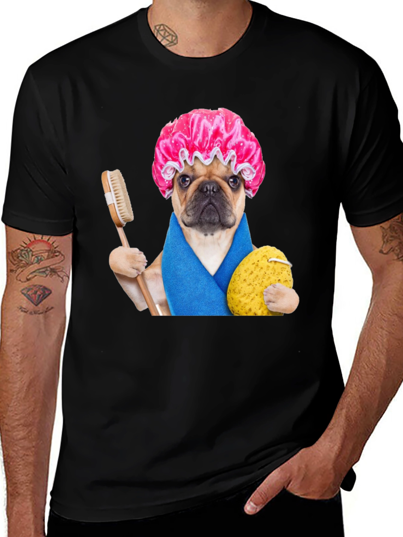Variant 19 of Funny Dog in Shower T-Shirt