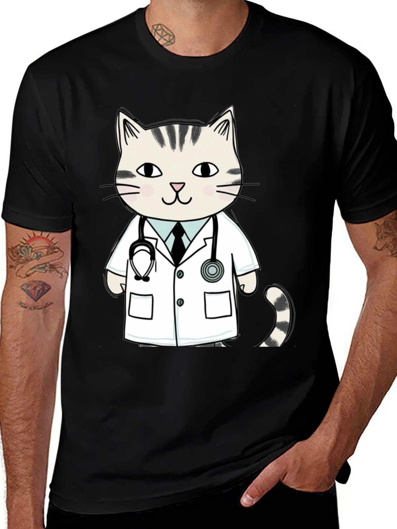 Variant 20 of Doctor Cat T-Shirt - Novelty Vet Tee