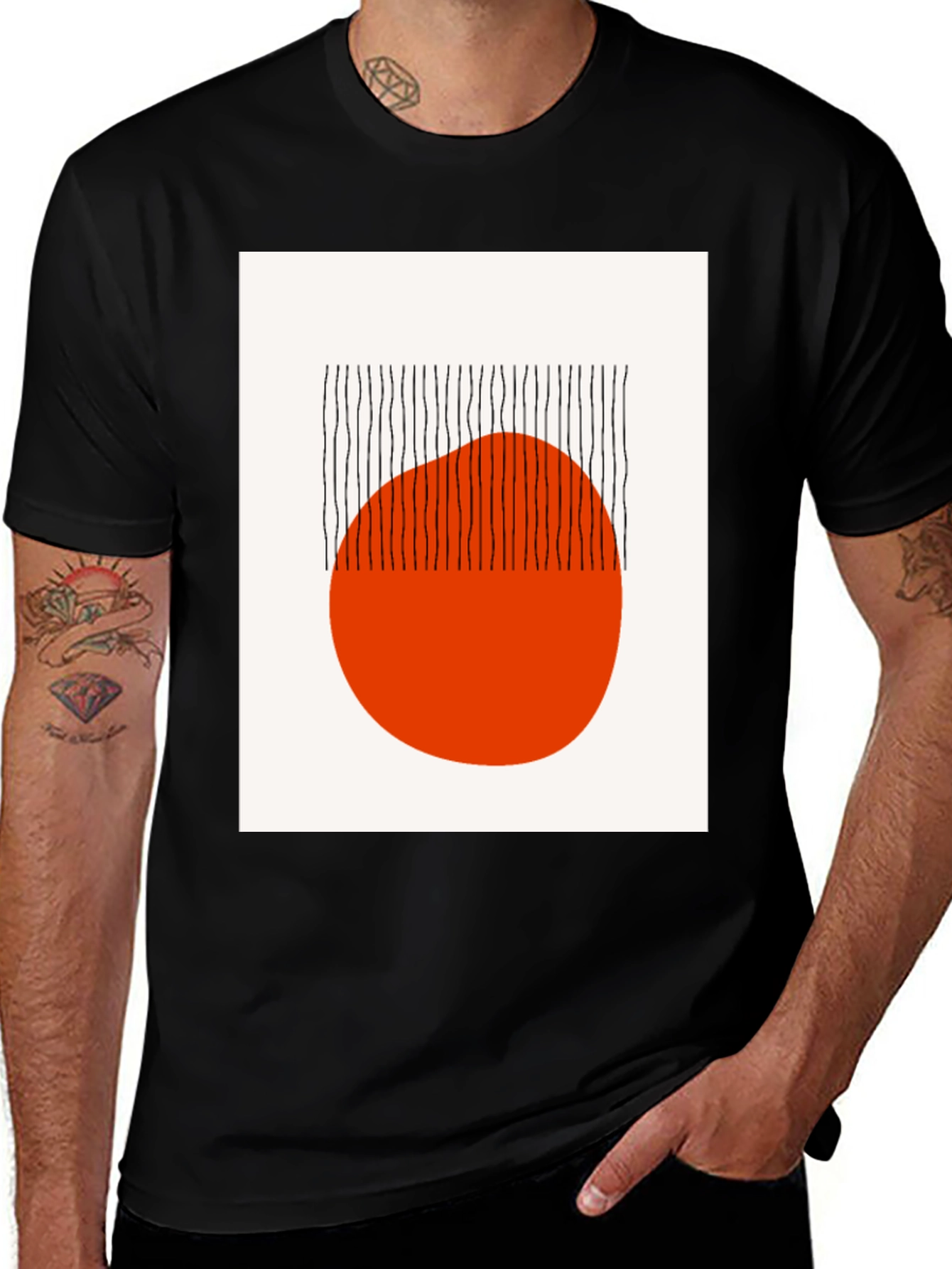 Variant 2 of Modern Art Graphic Tee - Abstract Black Shirt