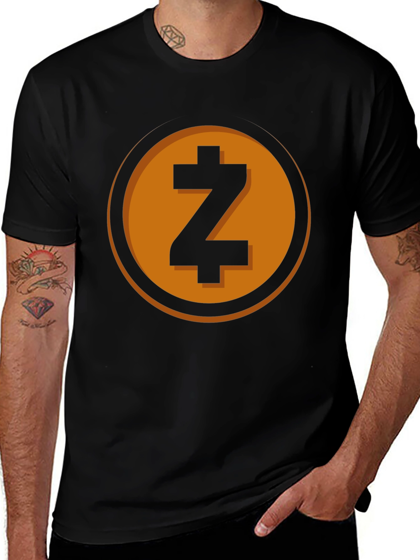 Variant 2 of Zcash Crypto Tee - Black Cotton T-Shirt