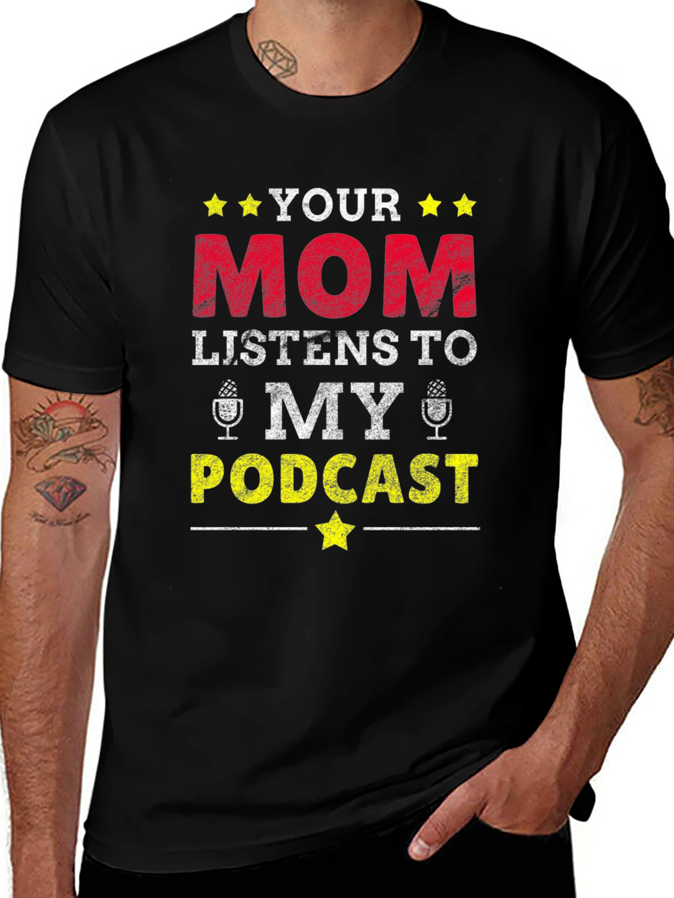 Variant 21 of Your Mom Listens To My Podcast T-Shirt Funny