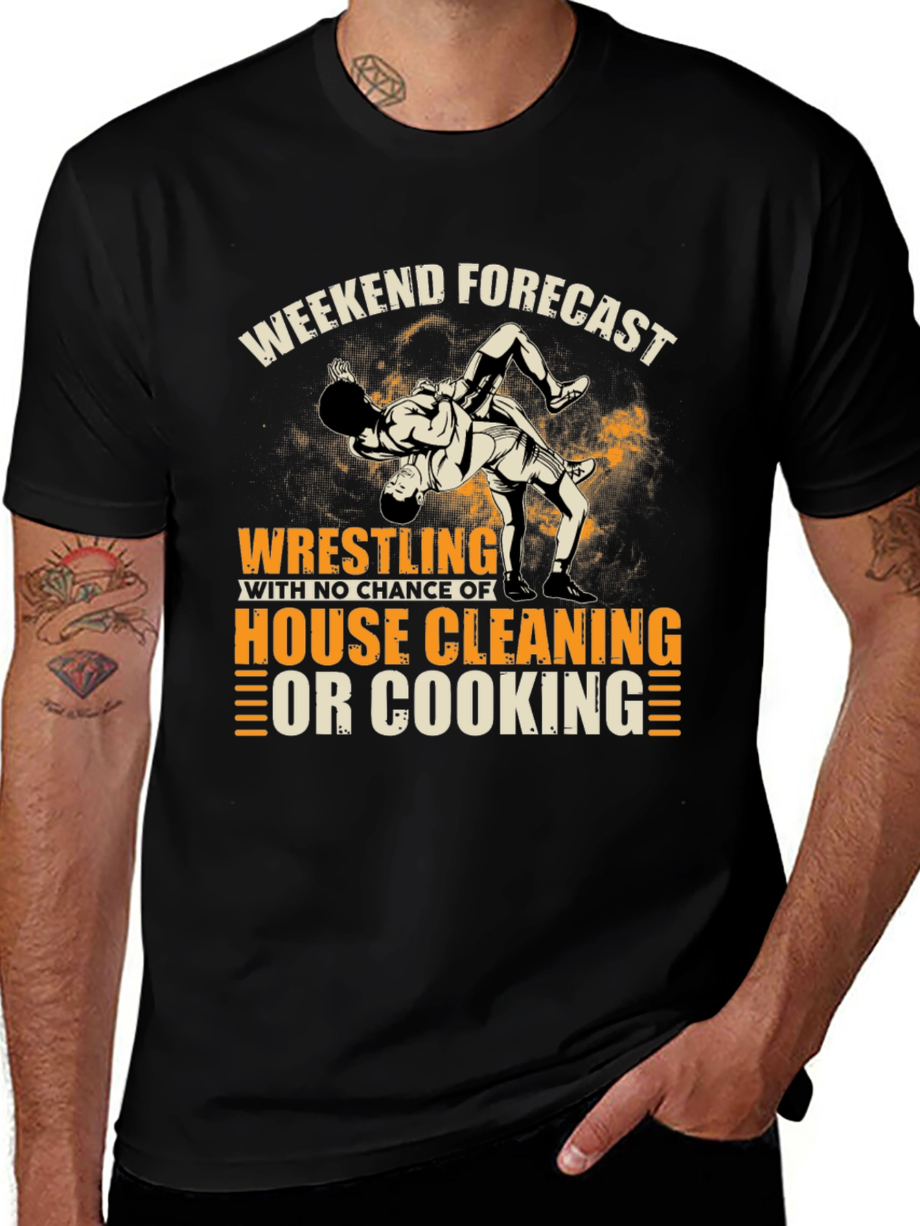 Variant 23 of Weekend Wrestling T-Shirt - No Housework!