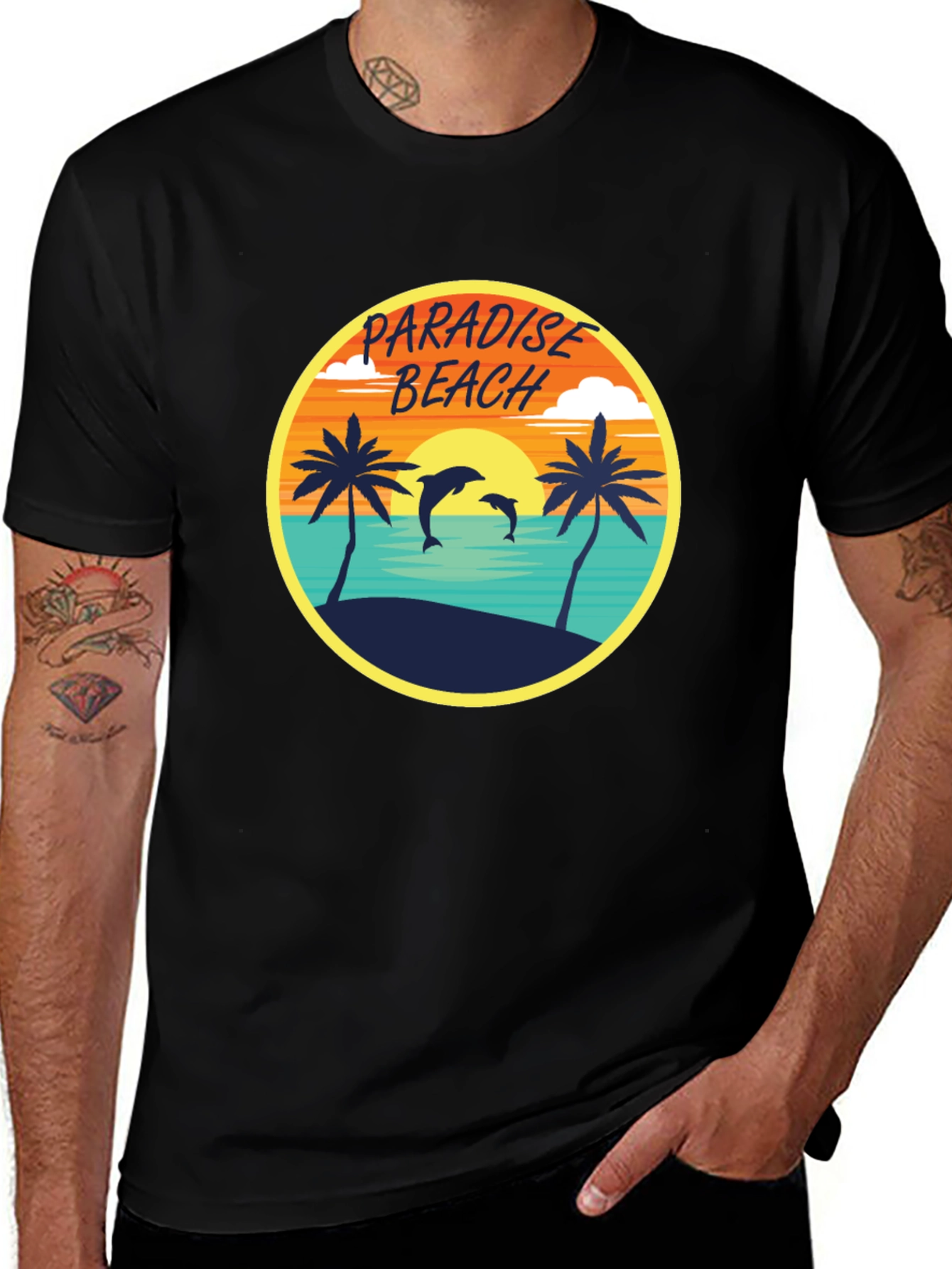 Variant 4 of Paradise Beach Graphic Tee - Tropical Vibes