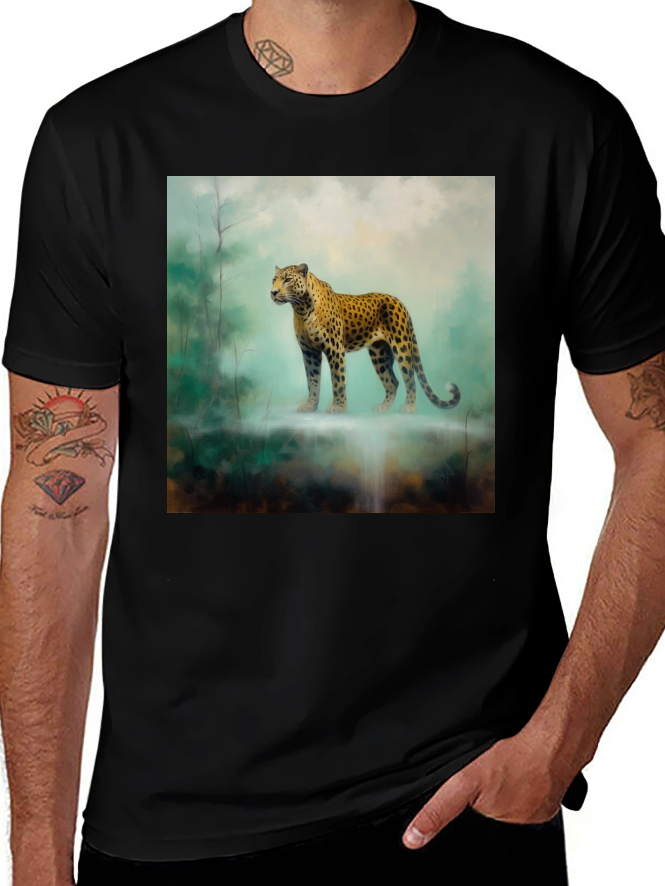 Variant 24 of Leopard Print T-Shirt - Wildlife Design