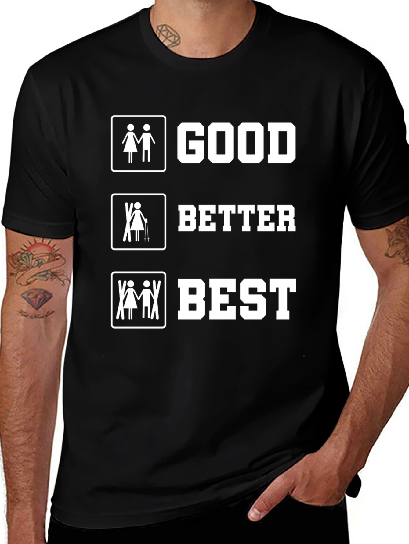 Variant 3 of Good Better Best Funny Skiing T-Shirt