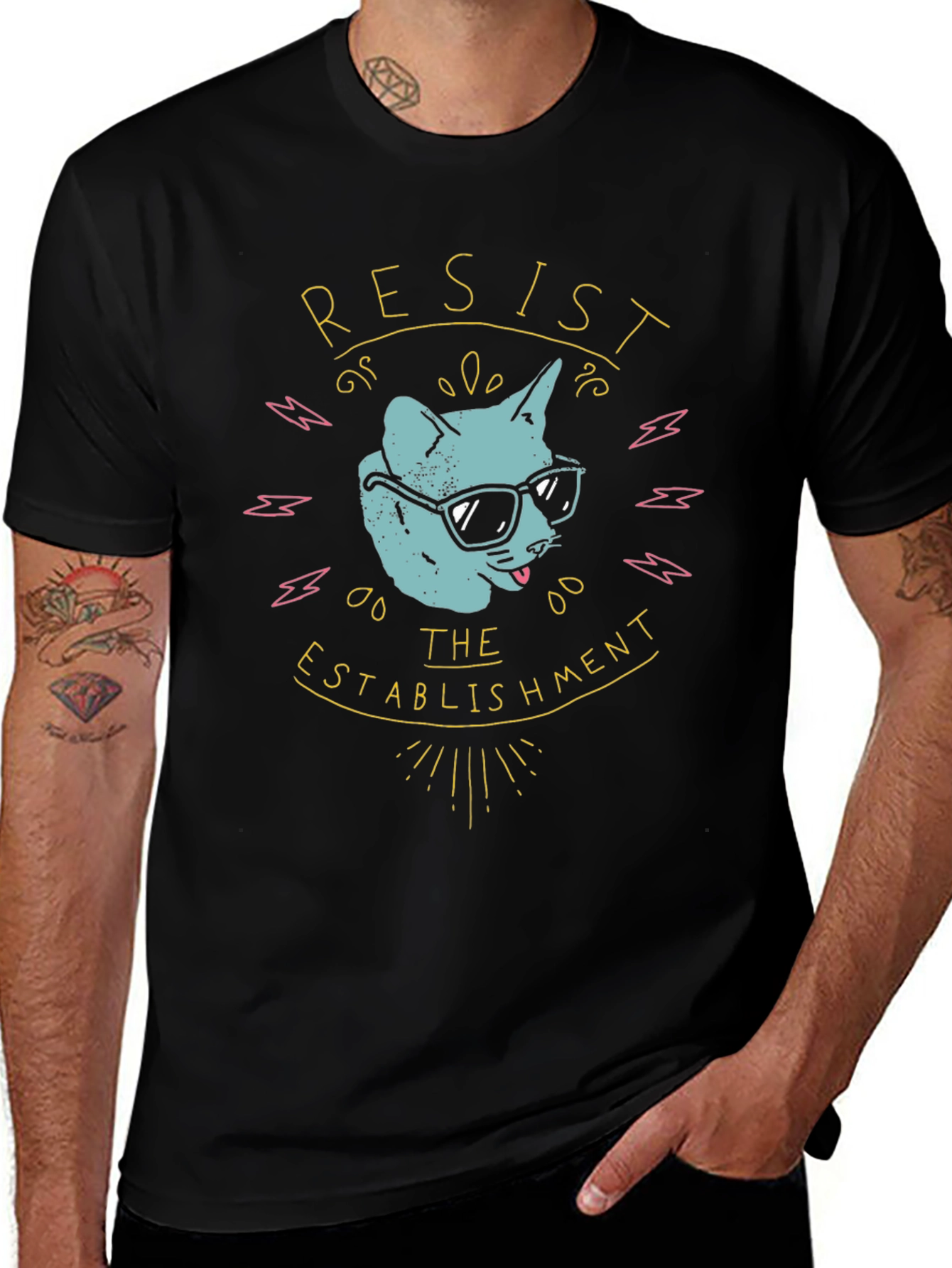 Variant 30 of Resist the Establishment Cat T-Shirt