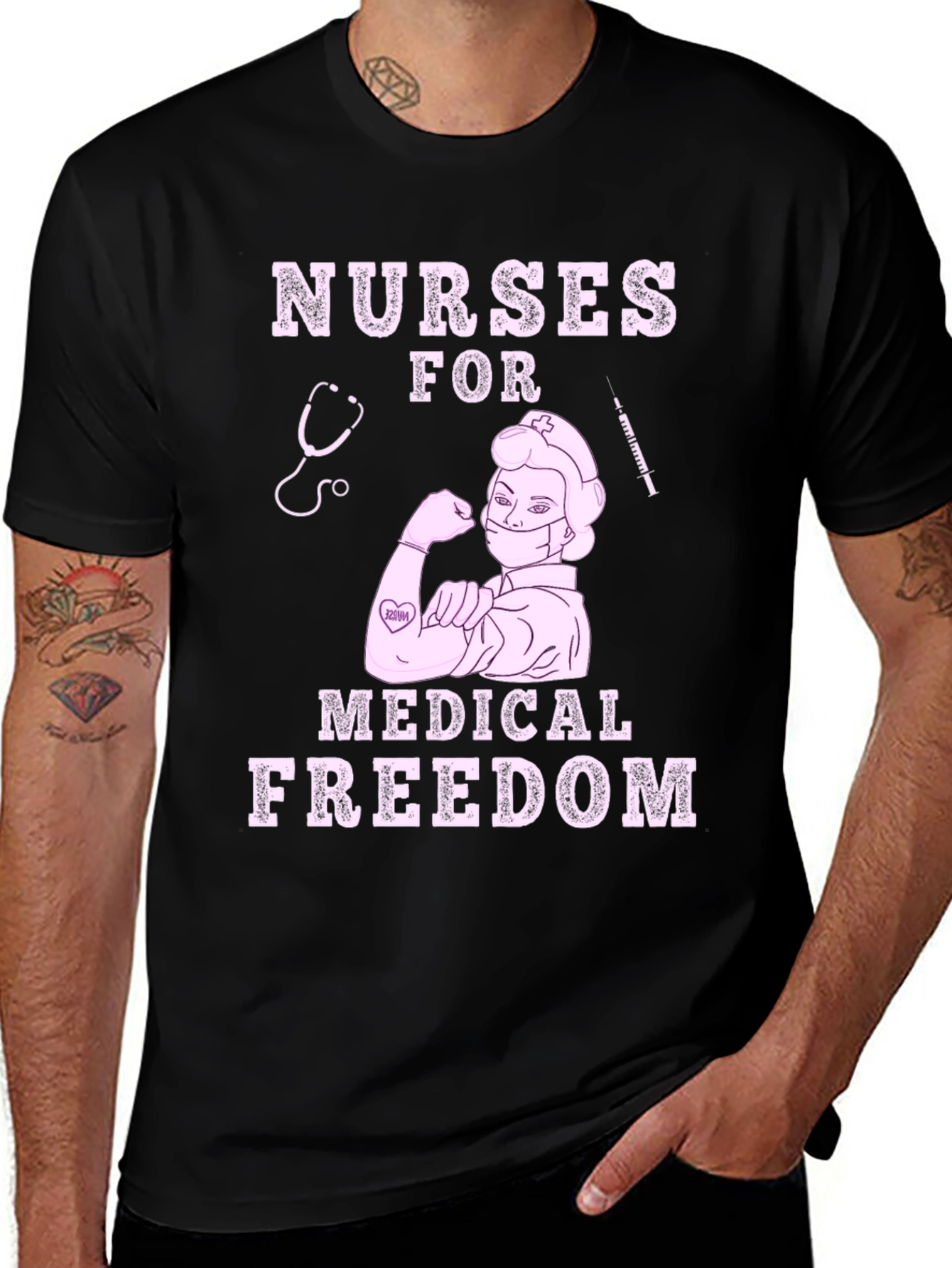 Nurses For Medical Freedom Black T-Shirt
