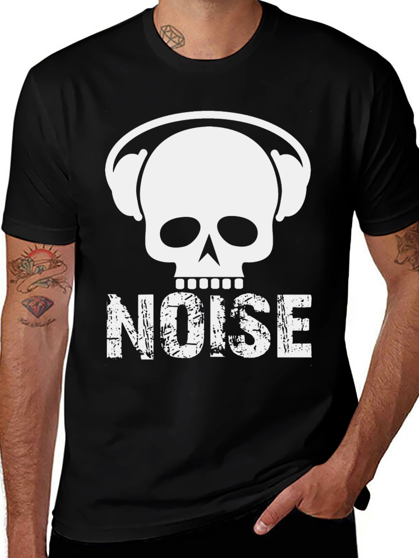 Variant 21 of Skull with Headphones "Noise" Graphic T-Shirt