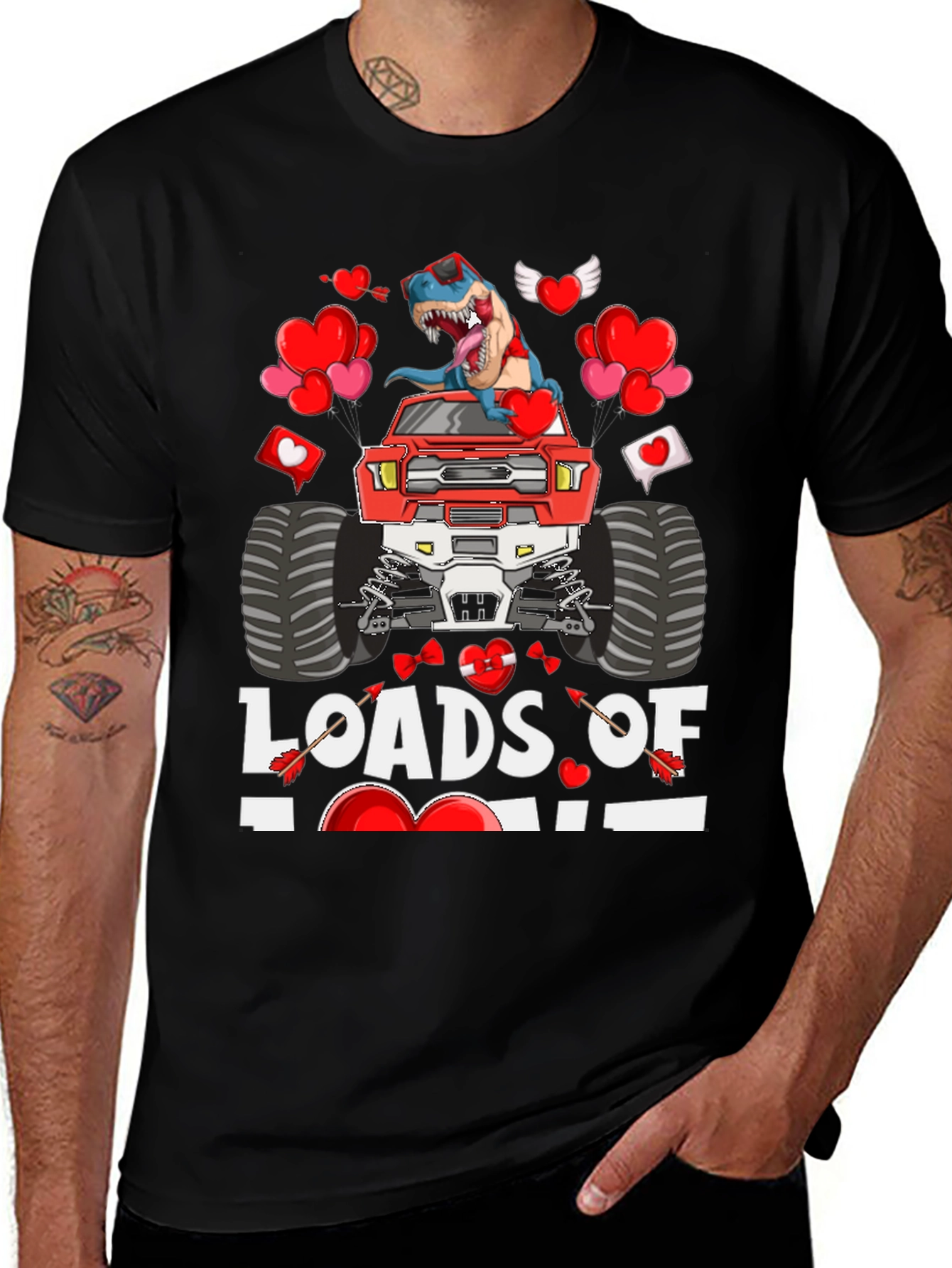 Loads of Love Dinosaur Monster Truck T-Shirt