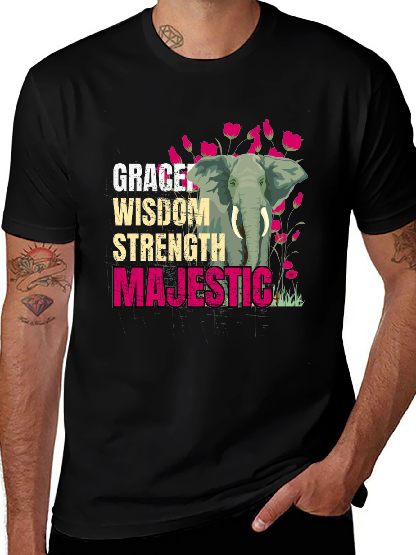 Variant 21 of Elephant Grace Wisdom Strength Majestic T-Shirt