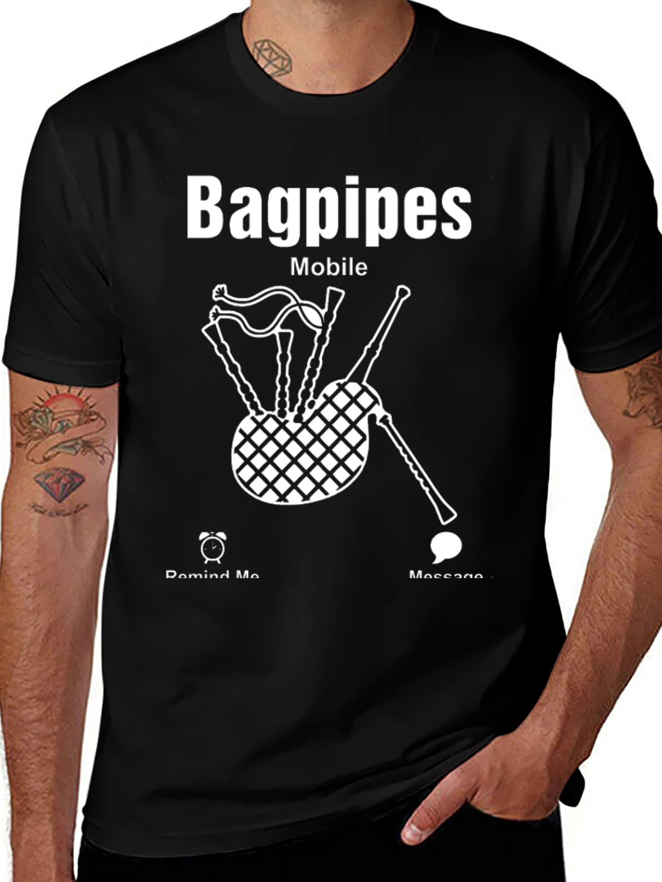Variant 17 of Bagpipes Mobile Graphic Tee