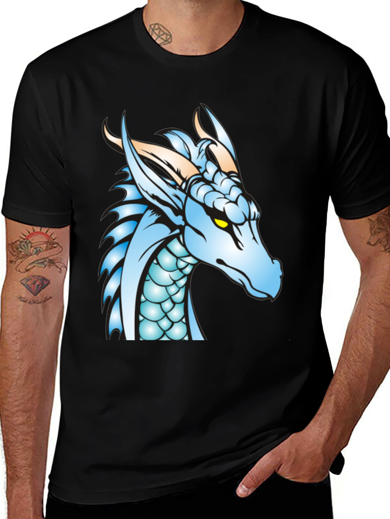 Black Dragon Graphic Tee - Black Cotton T-Shirt main image