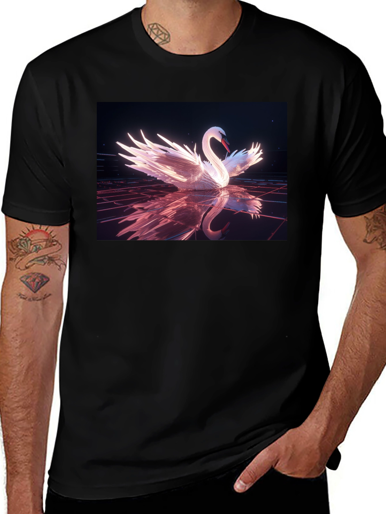 Variant 13 of Swan Reflection Graphic Tee