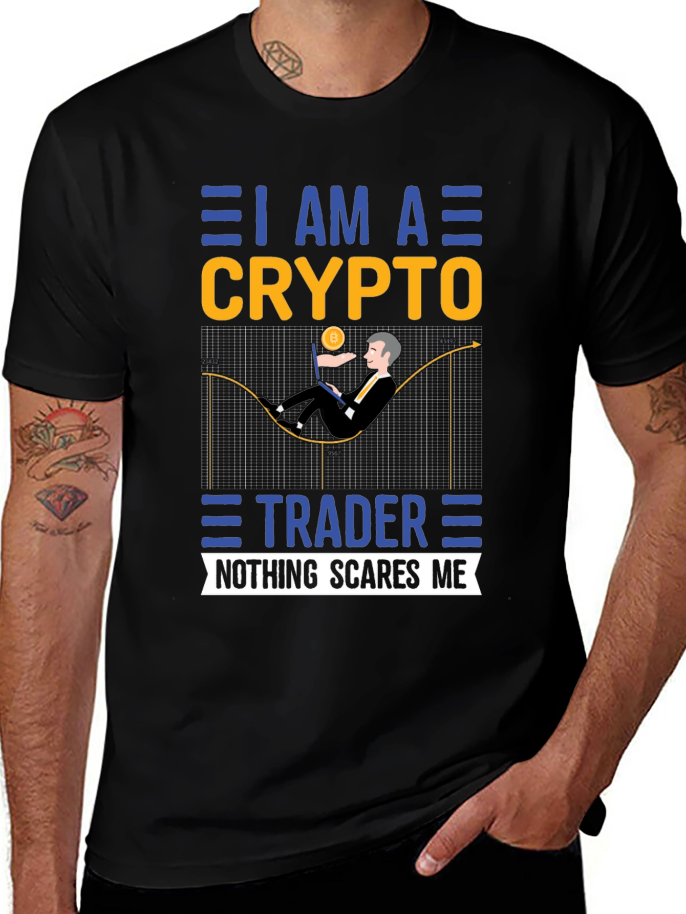 Variant 21 of Crypto Trader T-Shirt: Nothing Scares Me!