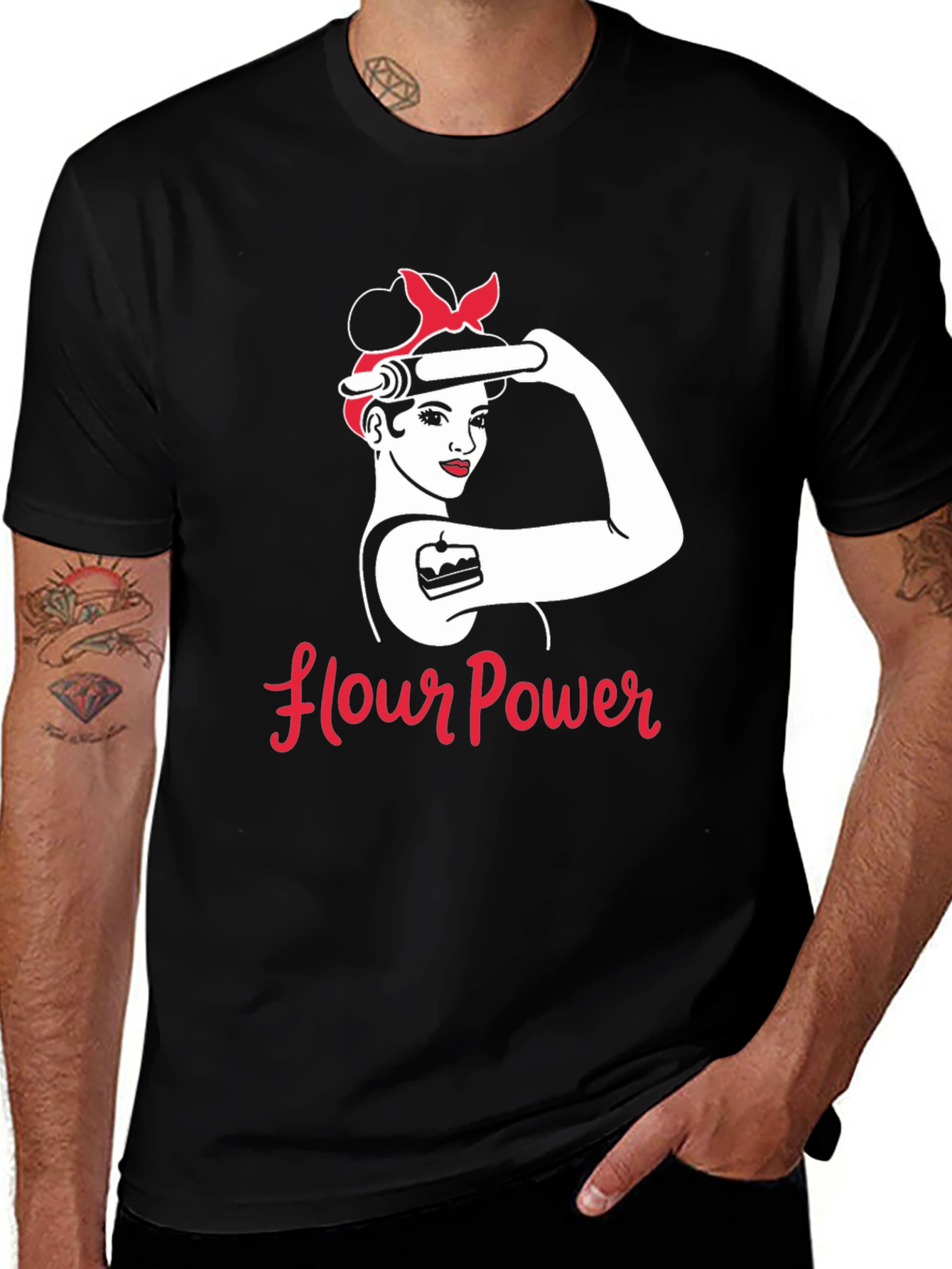 Flour Power T-Shirt - Retro Baker Design