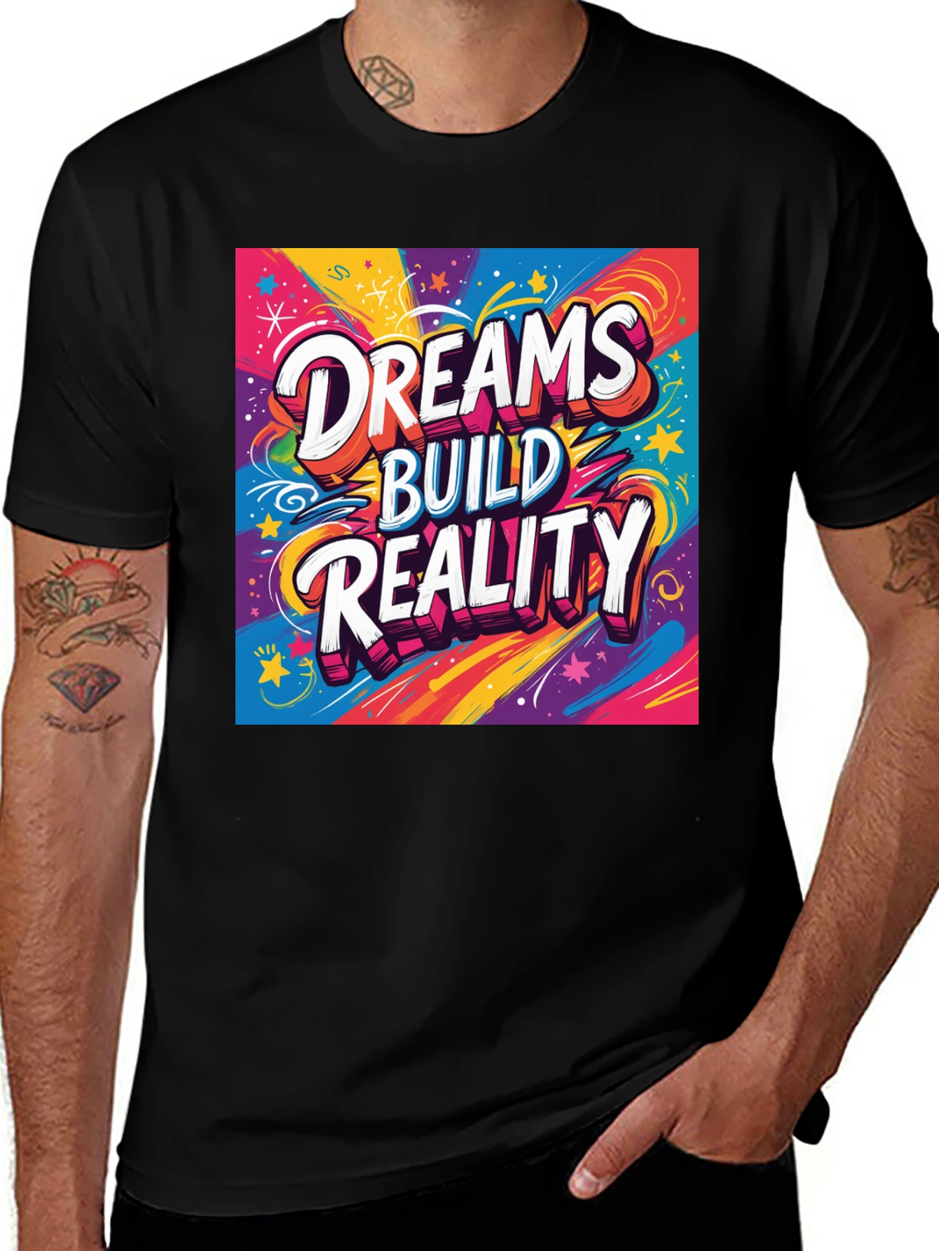 Variant 26 of Dreams Build Reality Graphic Tee - Black