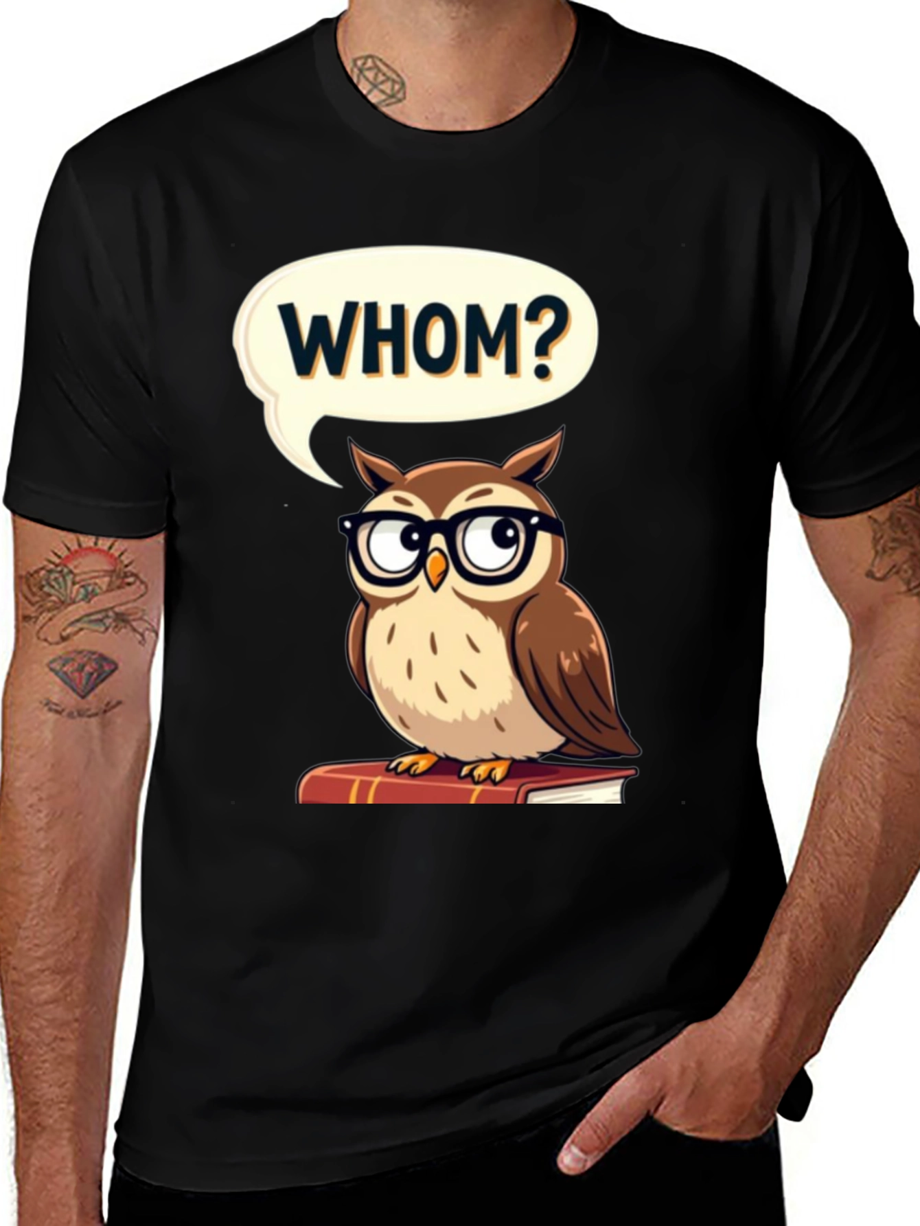 Variant 10 of Whom Owl T-Shirt: Smart & Funny Tee for Grammar Nerds