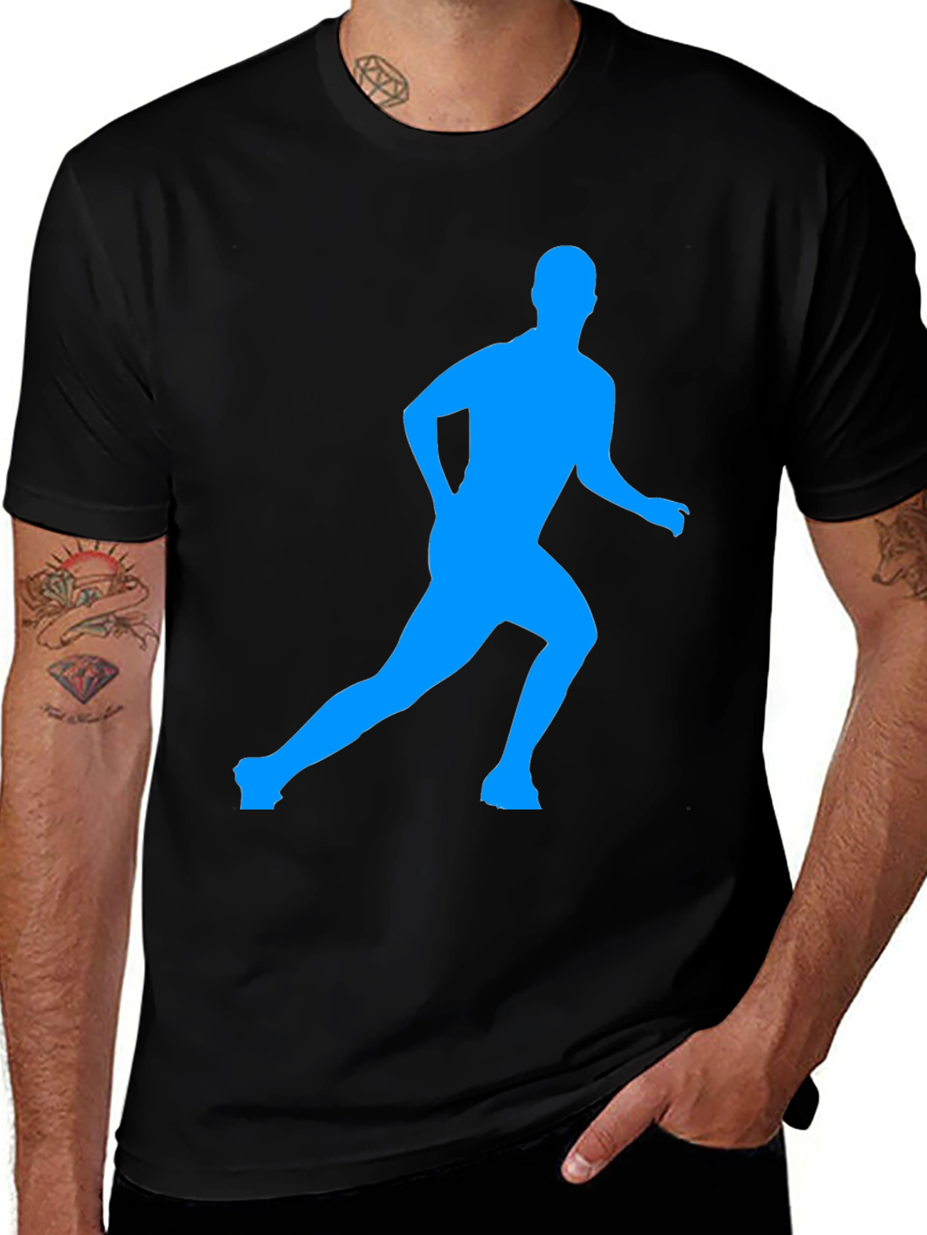 Variant 18 of Running Man Silhouette T-Shirt - Black