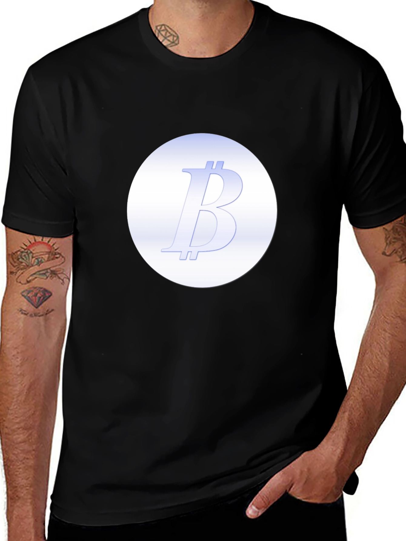 Variant 5 of Bitcoin B Logo Black T-Shirt