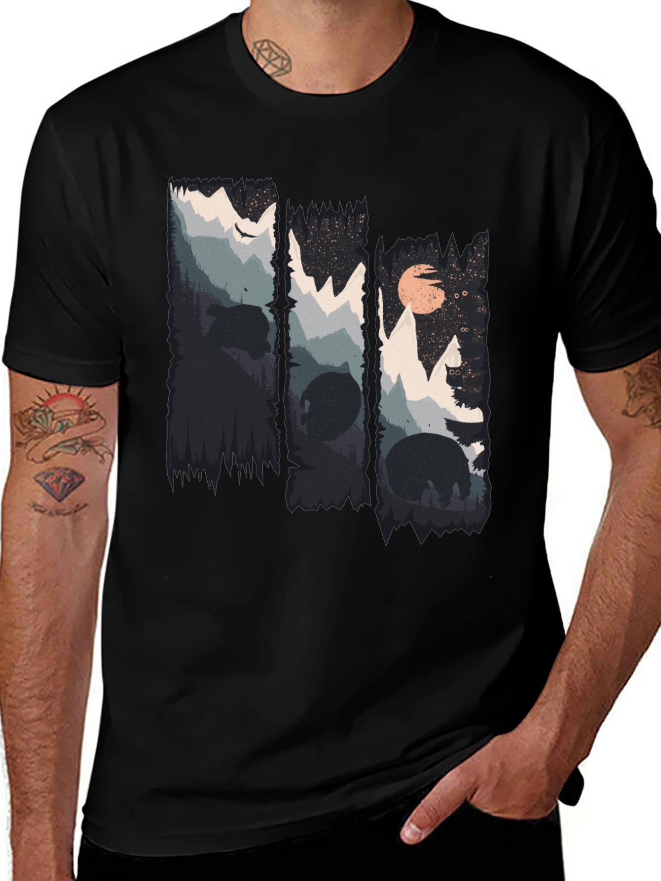 Variant 22 of Nature Bear Silhouette Graphic Tee