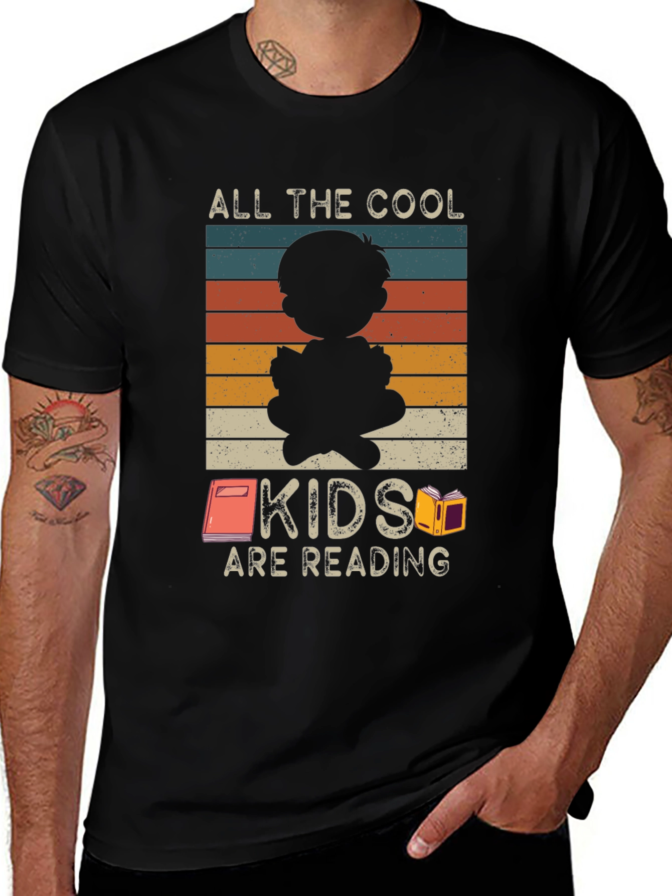 Variant 17 of Cool Kids Reading T-Shirt: Retro Style Graphic Tee