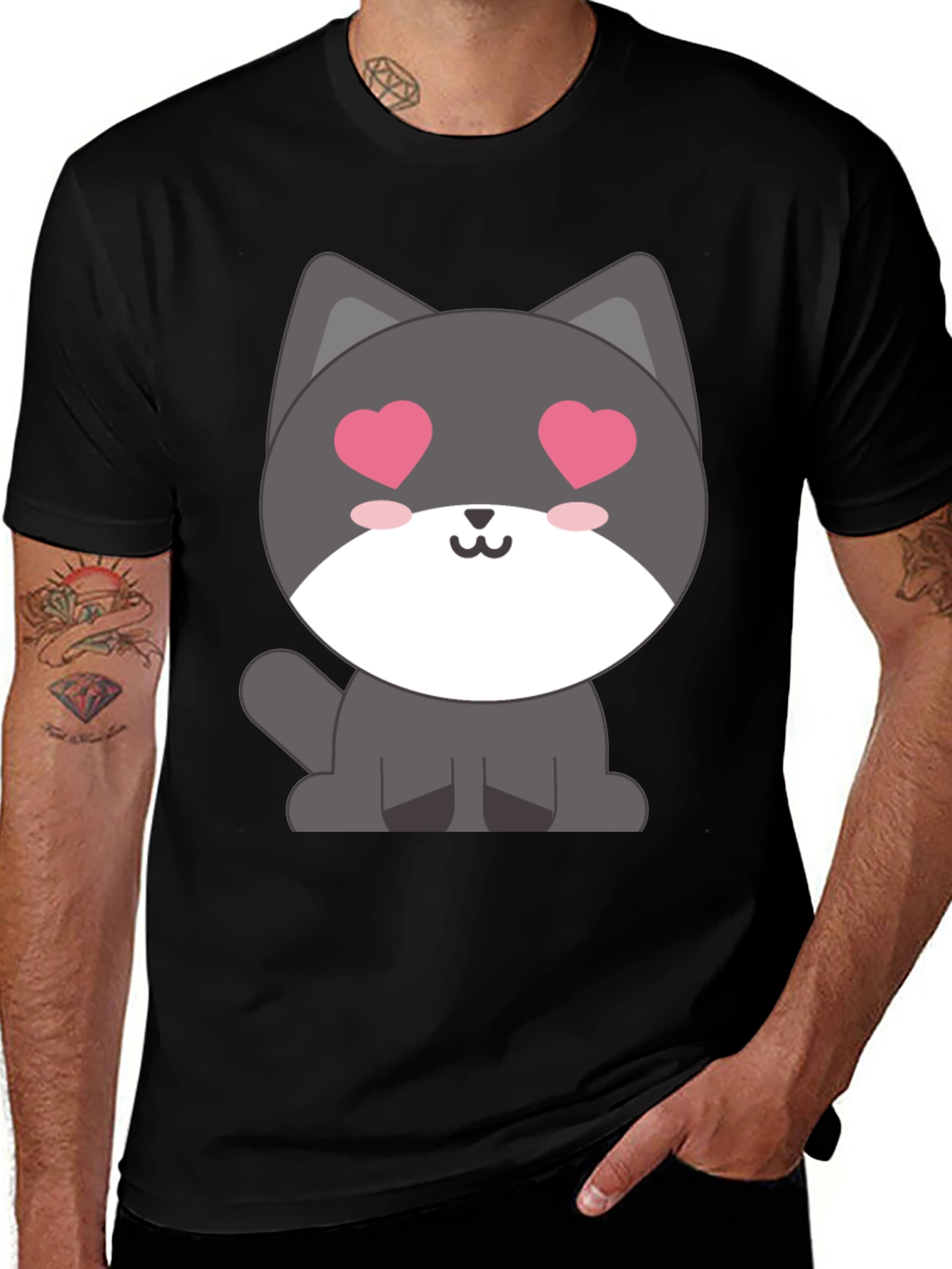 Variant 9 of Cute Kawaii Cat Love Eyes T-Shirt