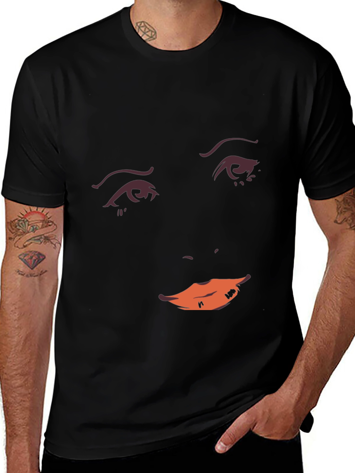 Variant 22 of Eye & Lip Graphic Black T-Shirt