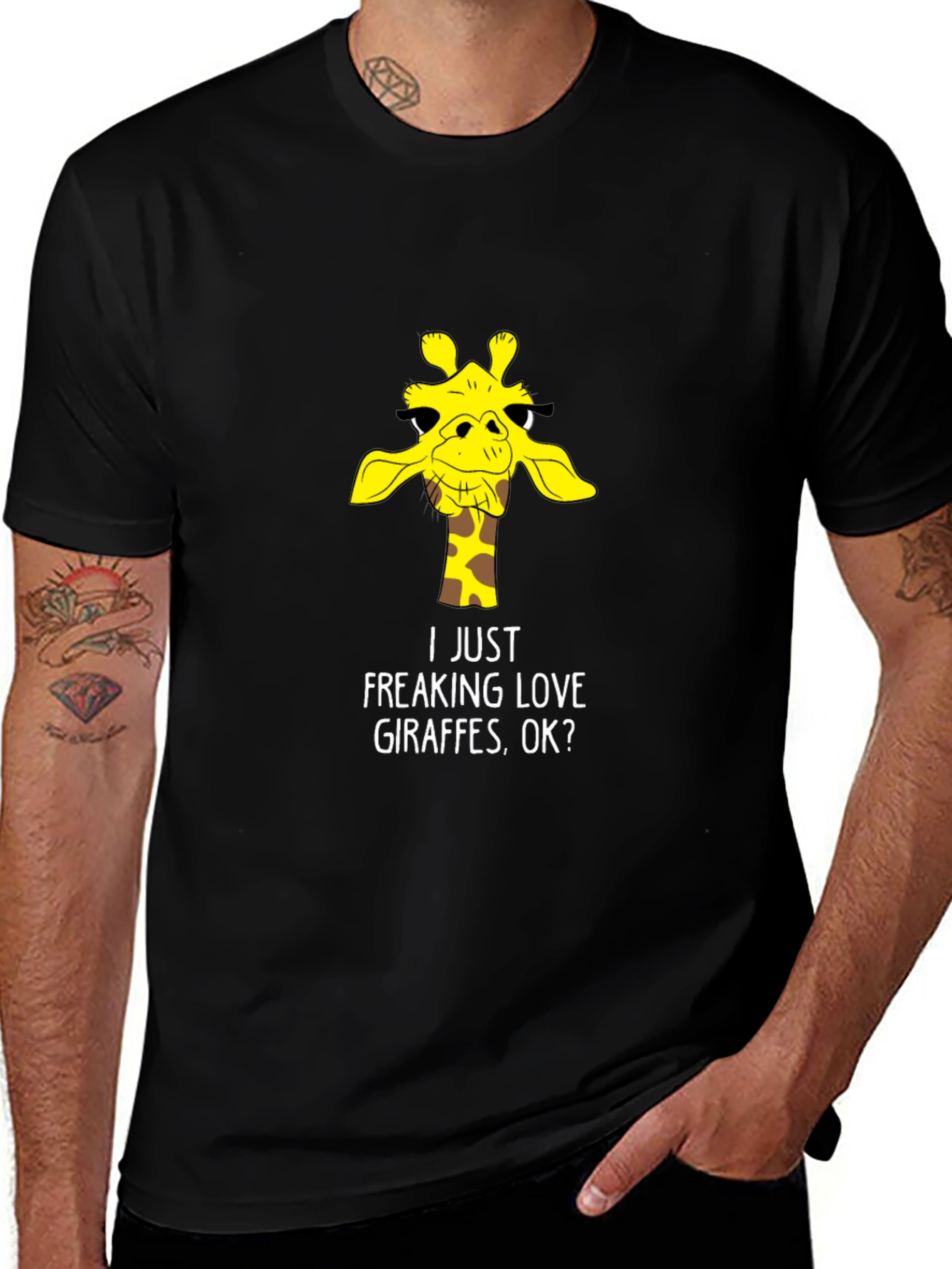 Variant 7 of Funny Giraffe Lover T-Shirt - Black