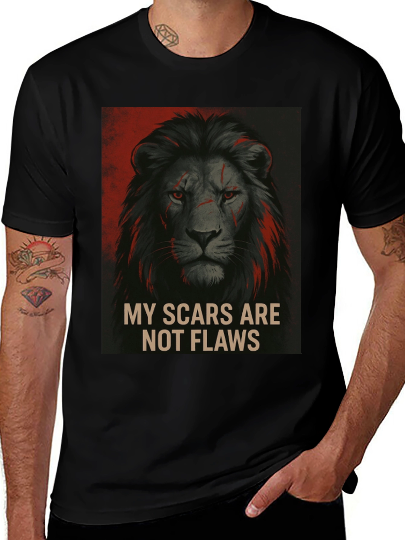 Variant 9 of Lion Scars T-Shirt - Strength and Resilience Apparel