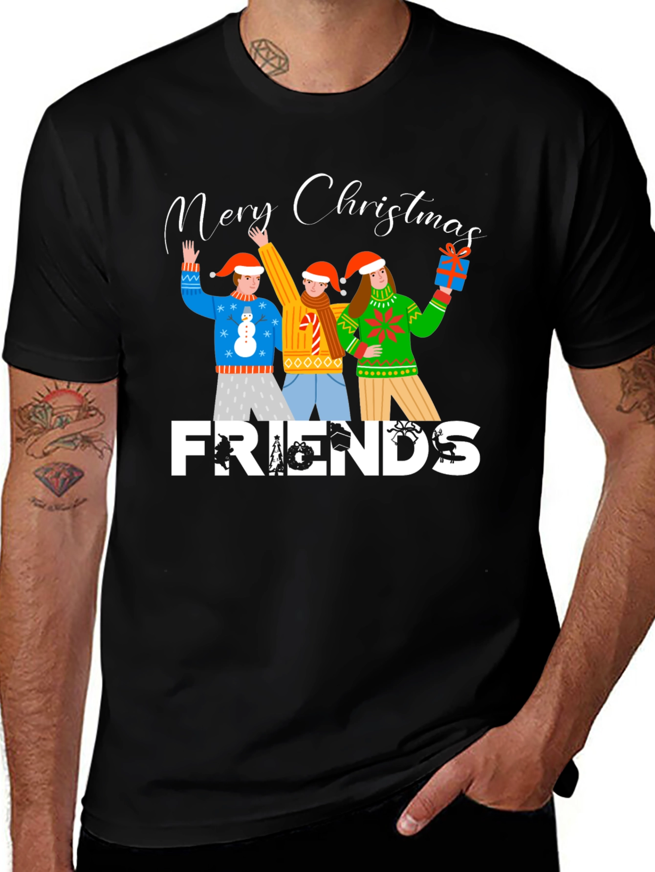 Merry Christmas Friends Graphic T-Shirt