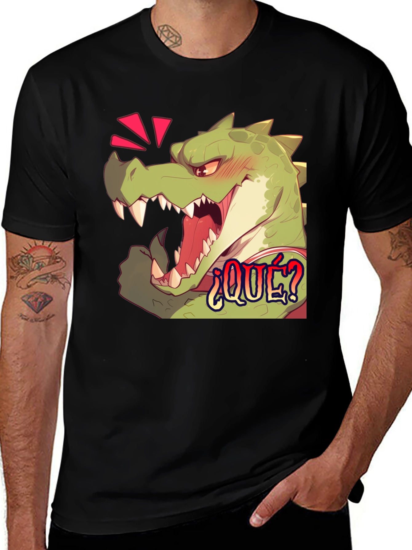 Variant 23 of Funny Alligator "¿QUÉ?" Graphic T-Shirt