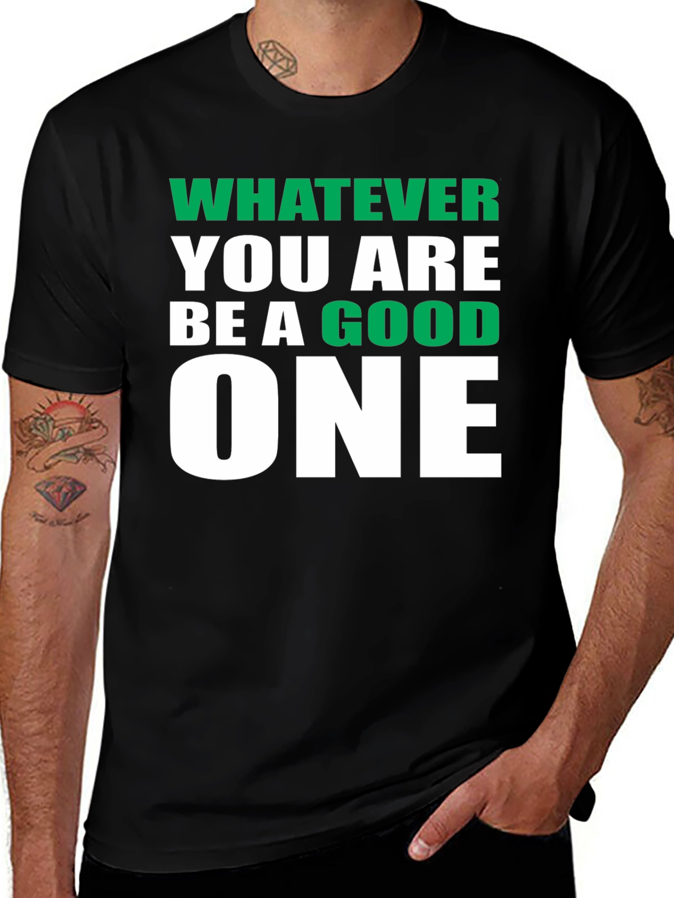 Variant 10 of Be A Good One Graphic Tee - Casual Black T-Shirt