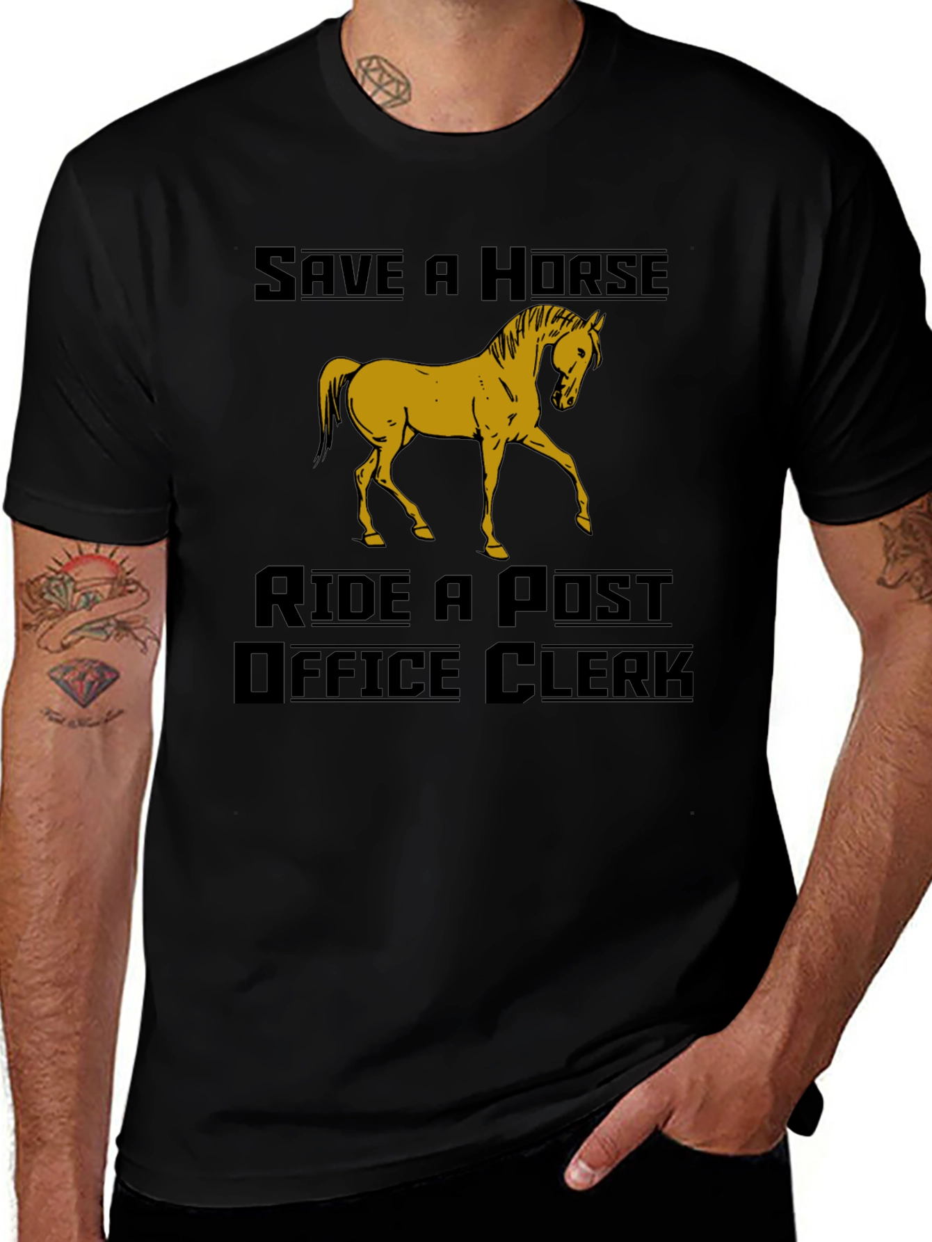 Variant 17 of Save a Horse Ride a Post Office Clerk Graphic Tee
