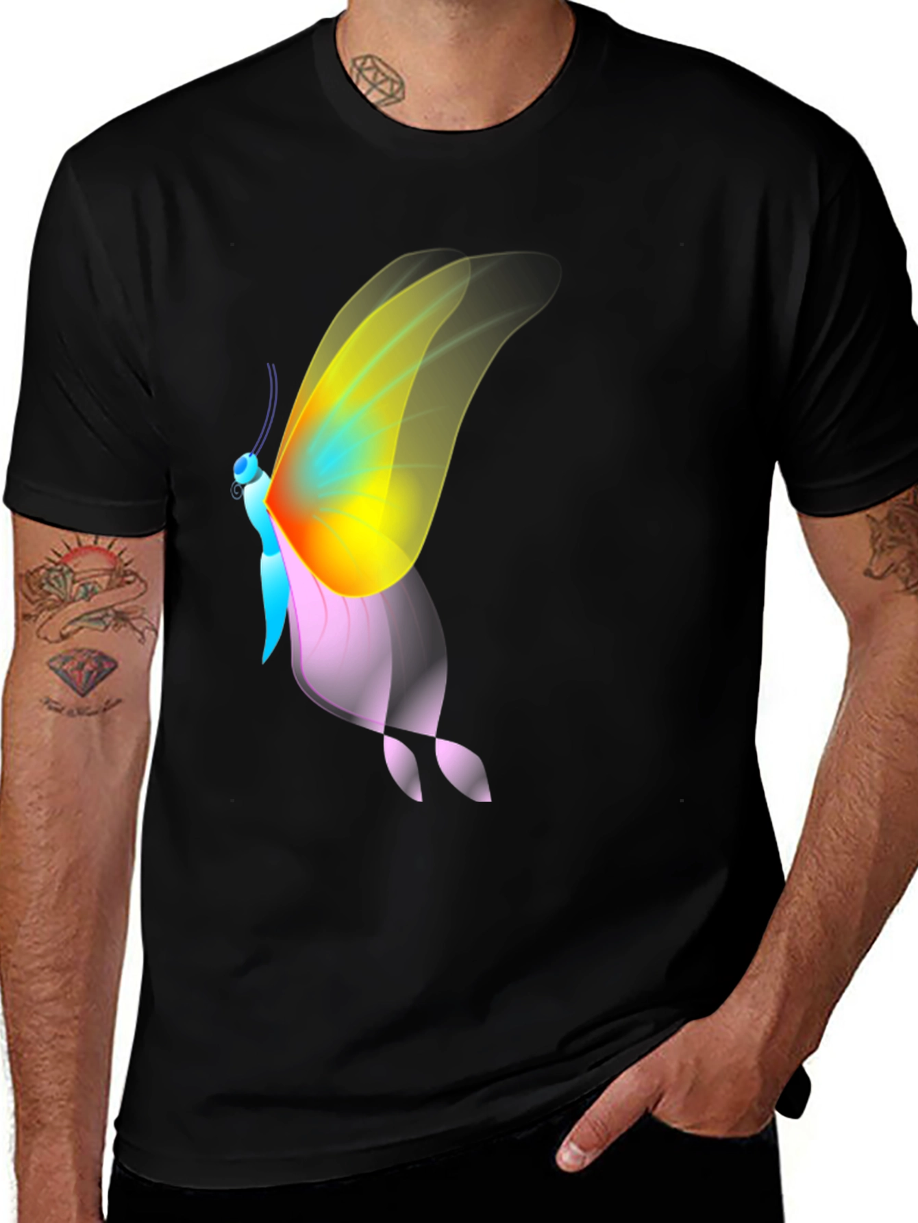 Variant 16 of Butterfly Graphic Black T-Shirt