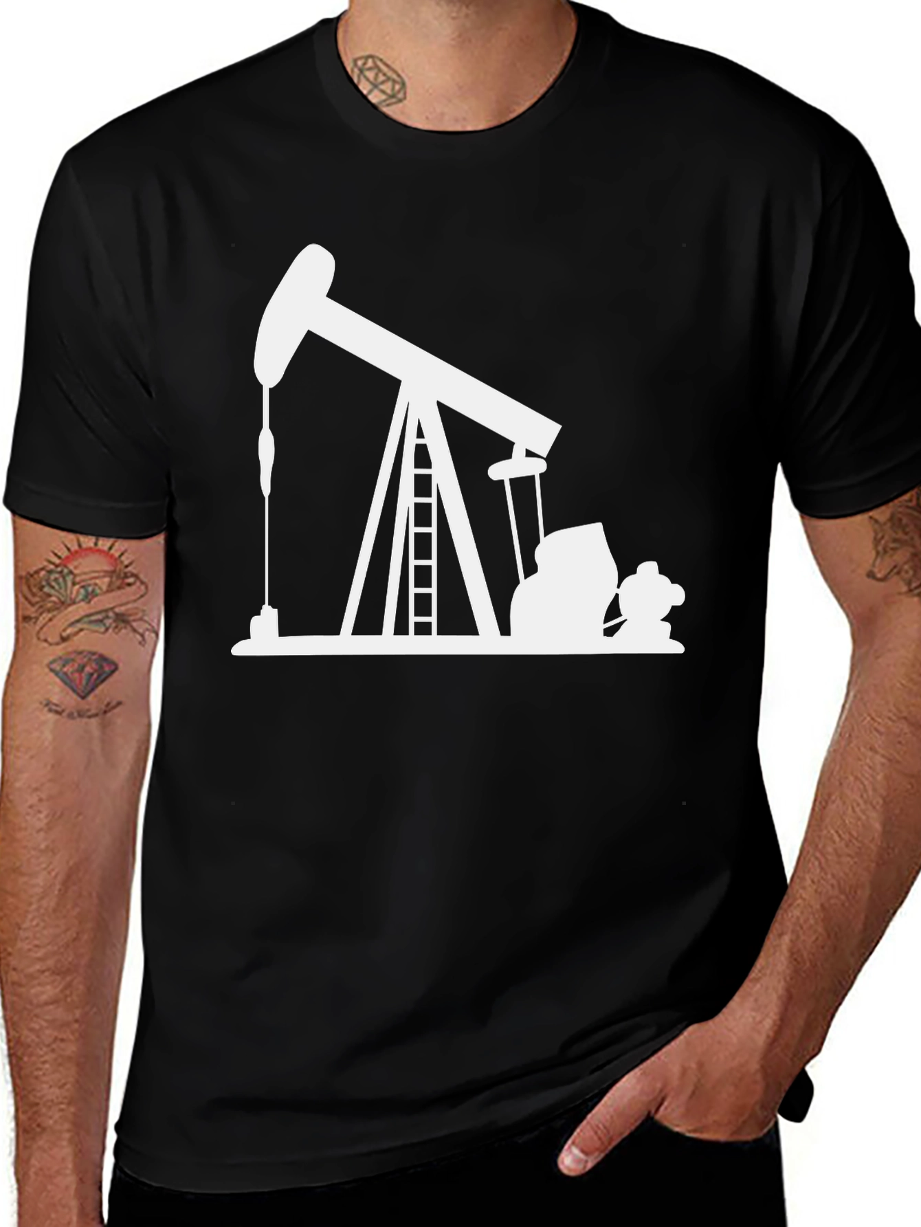 Variant 27 of Oil Rig Black T-Shirt