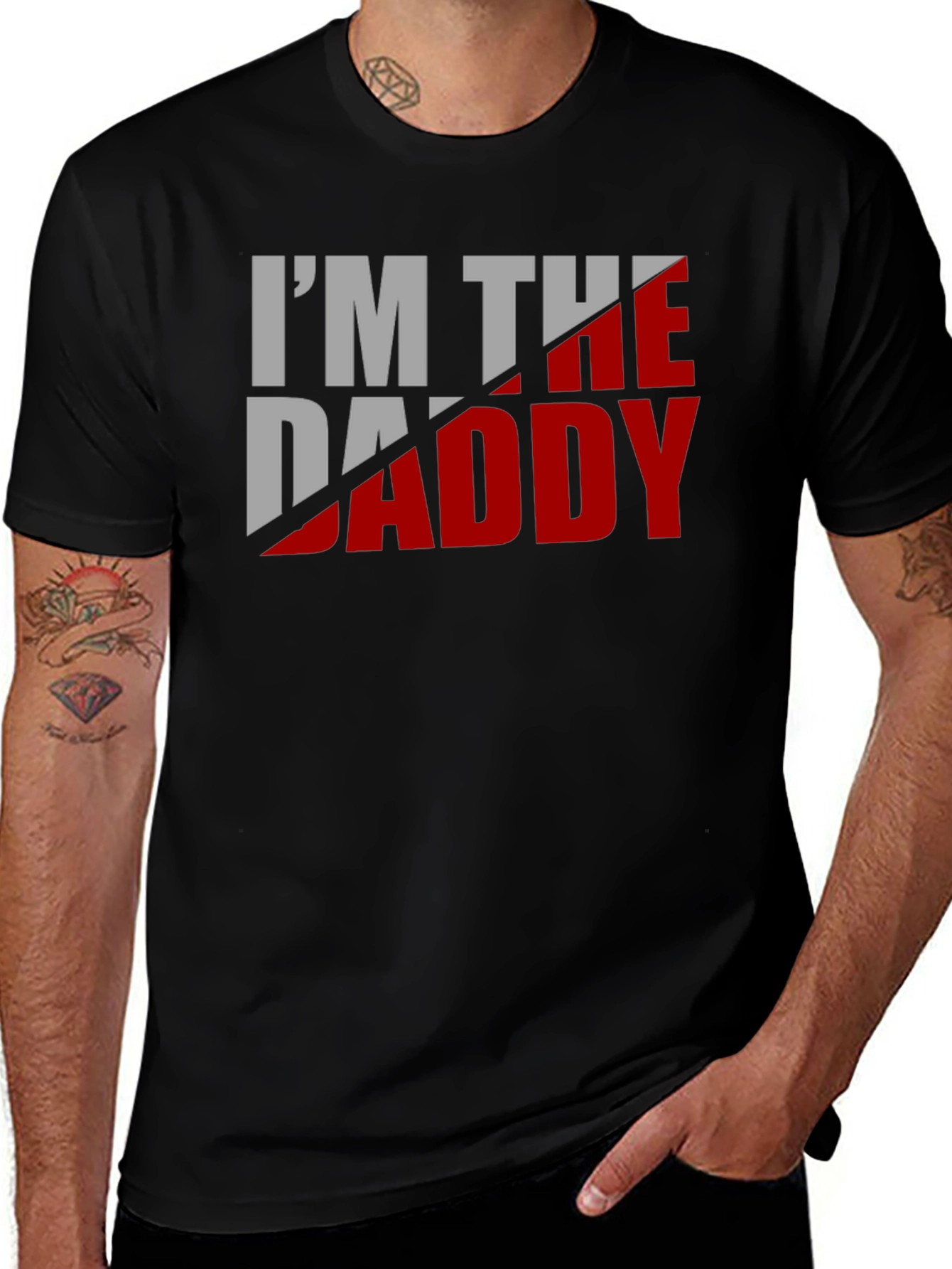 Variant 26 of I'm The Daddy Graphic Tee - Black Cotton T-Shirt