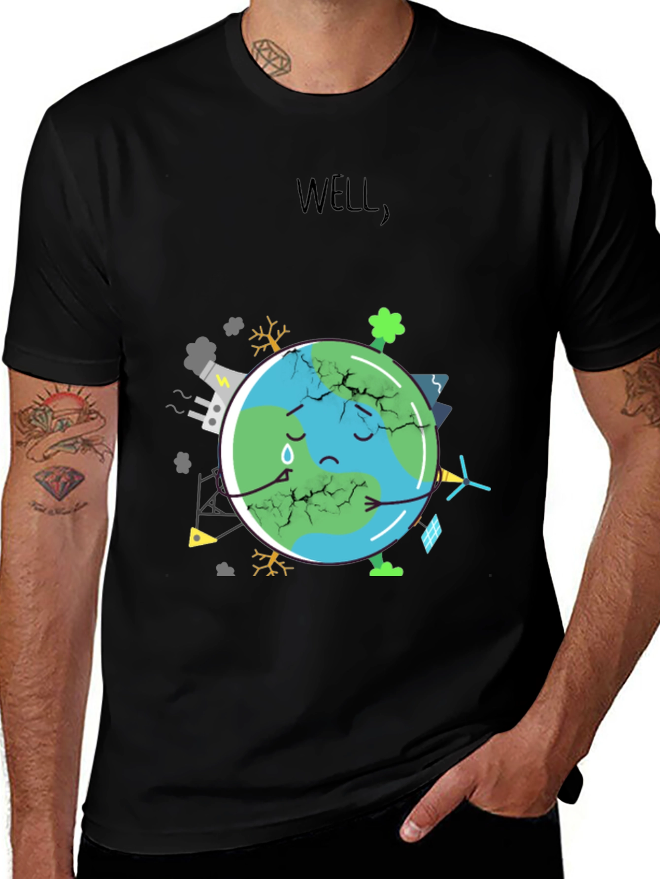 Variant 20 of Distressed Earth Graphic Tee - Save the Planet!