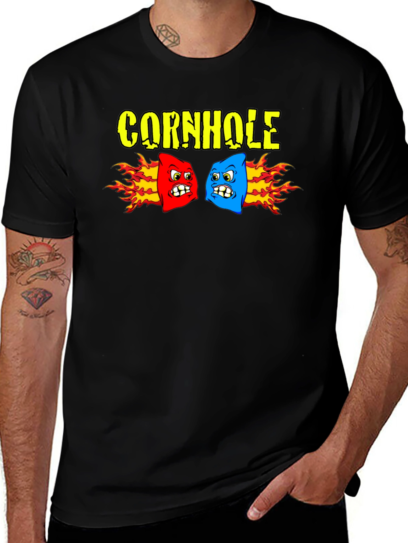 Variant 12 of Cornhole Flaming Rivalry Graphic Tee