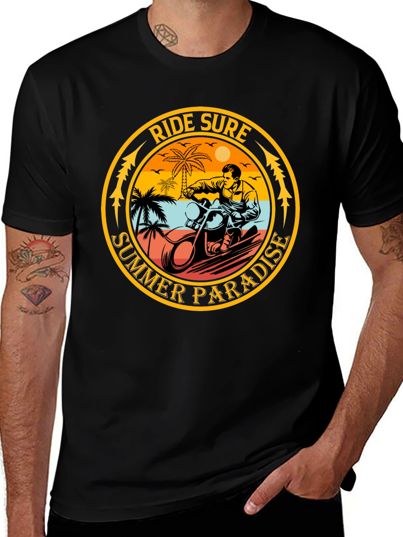 Variant 9 of Ride Sure Summer Paradise Black T-Shirt