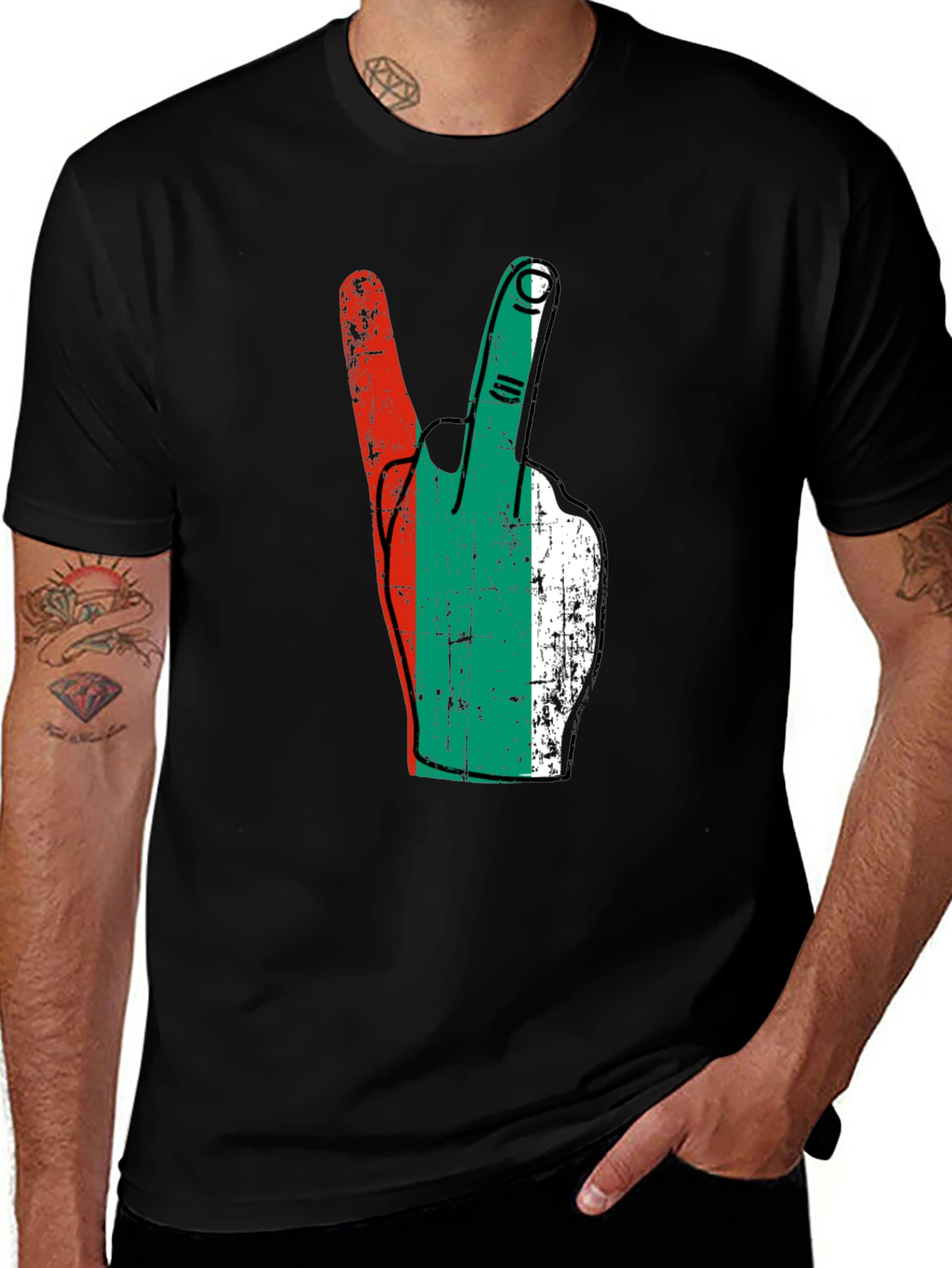 Bulgaria Flag Peace Sign T-Shirt