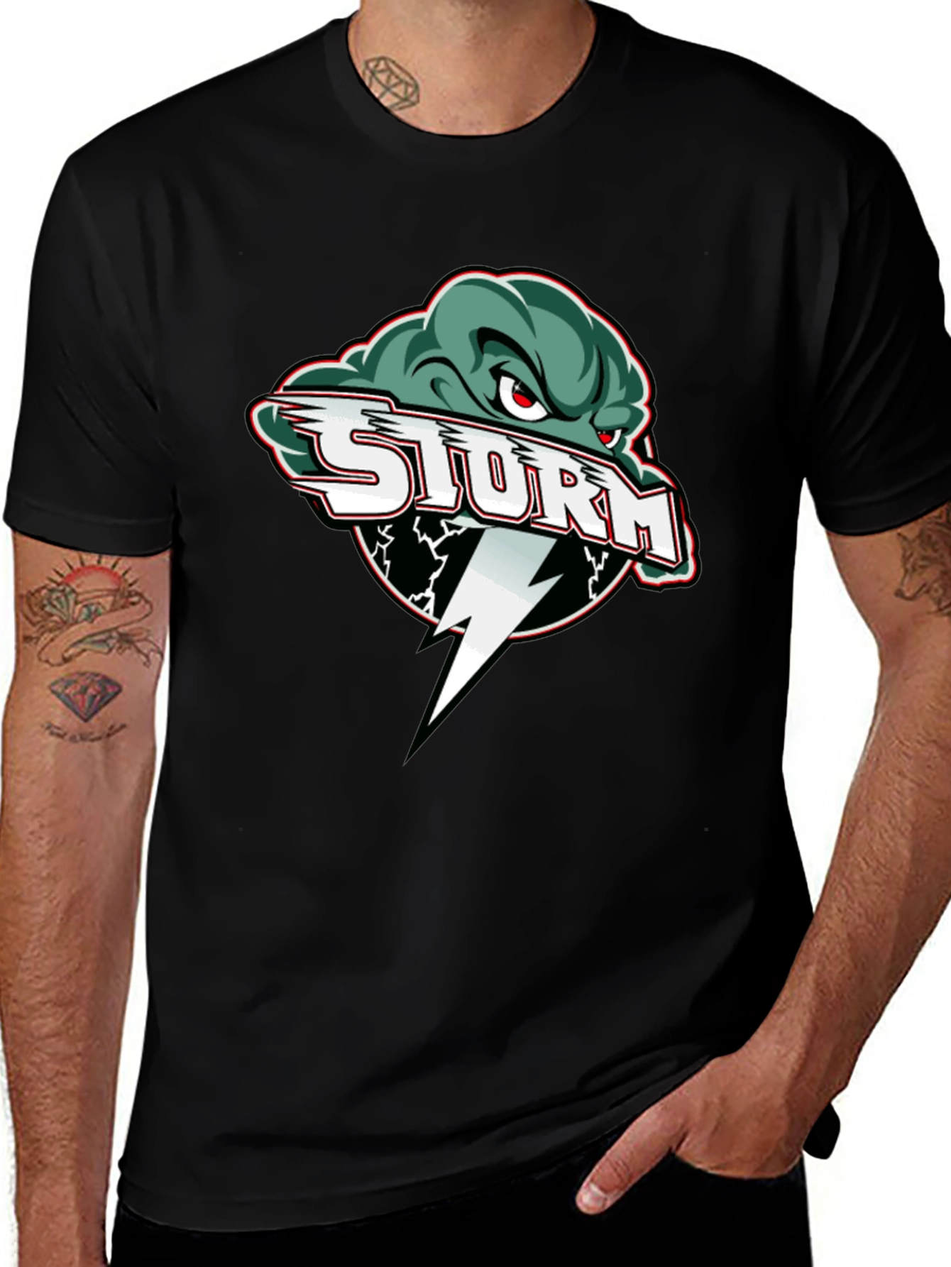 Variant 18 of Storm Graphic Black T-Shirt for Men