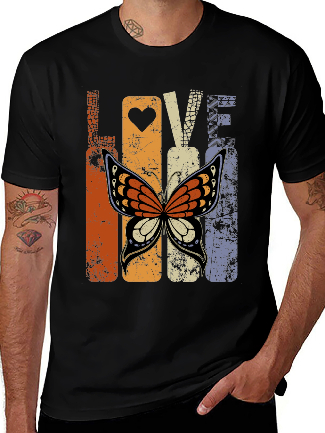 Variant 3 of Love Butterfly Graphic Tee - Retro Design