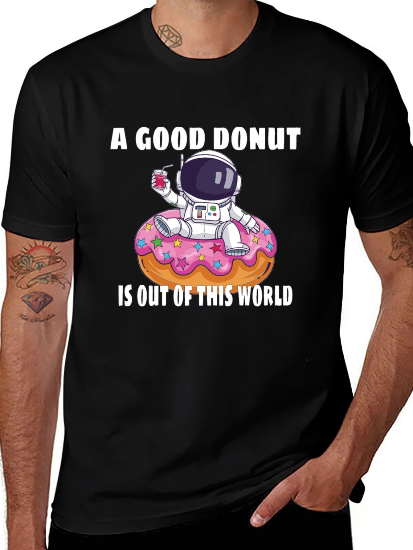 Variant 26 of A Good Donut is Out of This World Funny Graphic T-Shirt