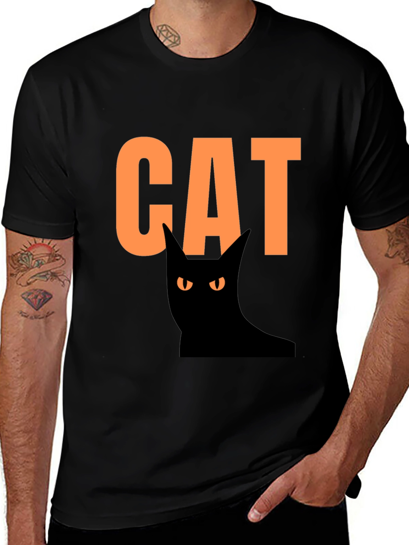 Variant 9 of Halloween Cat Graphic Tee - Spooky Fun!