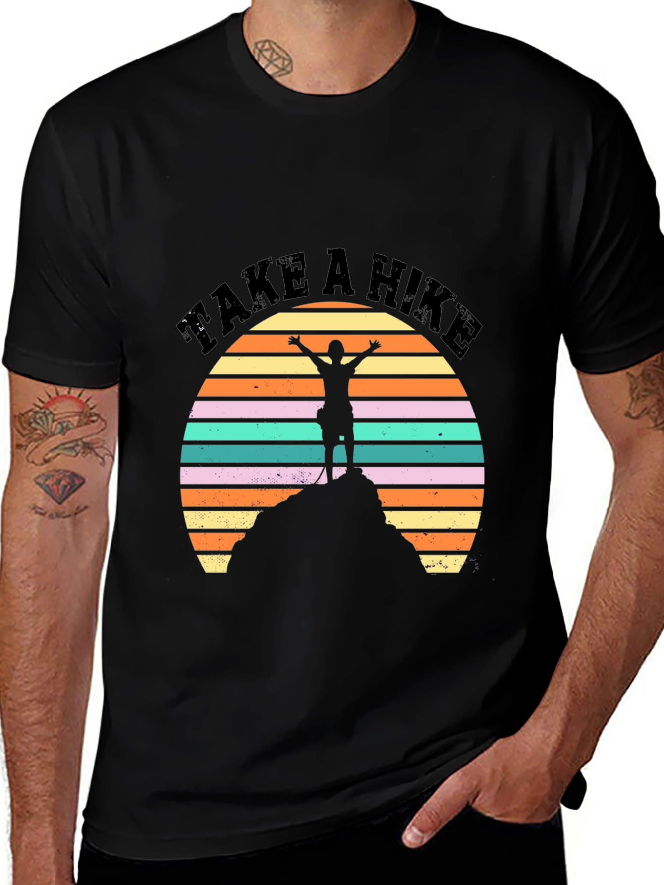 Variant 24 of Take a Hike Graphic Tee - Retro Mountain Adventure