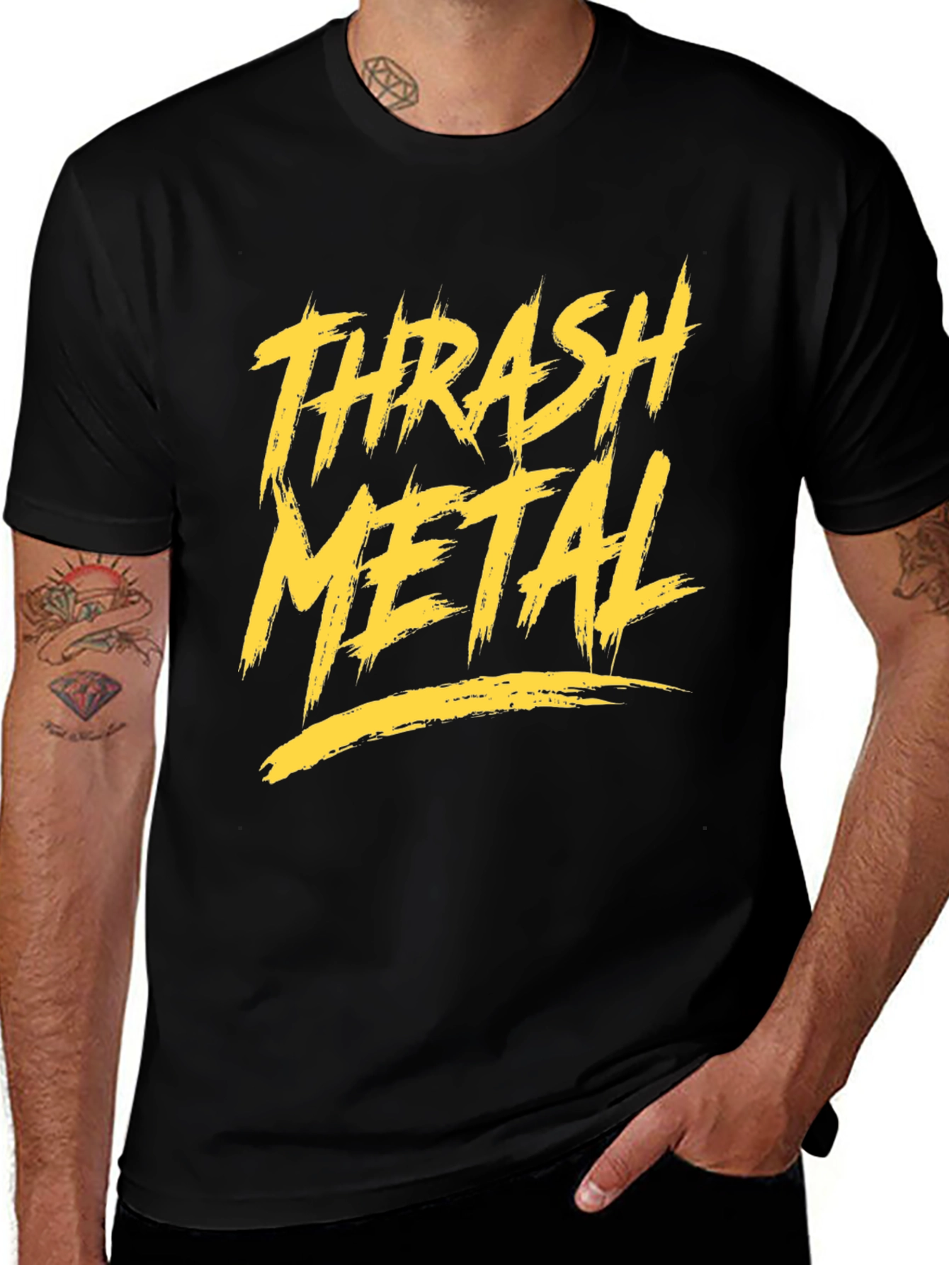 Variant 13 of Thrash Metal Graphic Tee - Bold Black T-Shirt